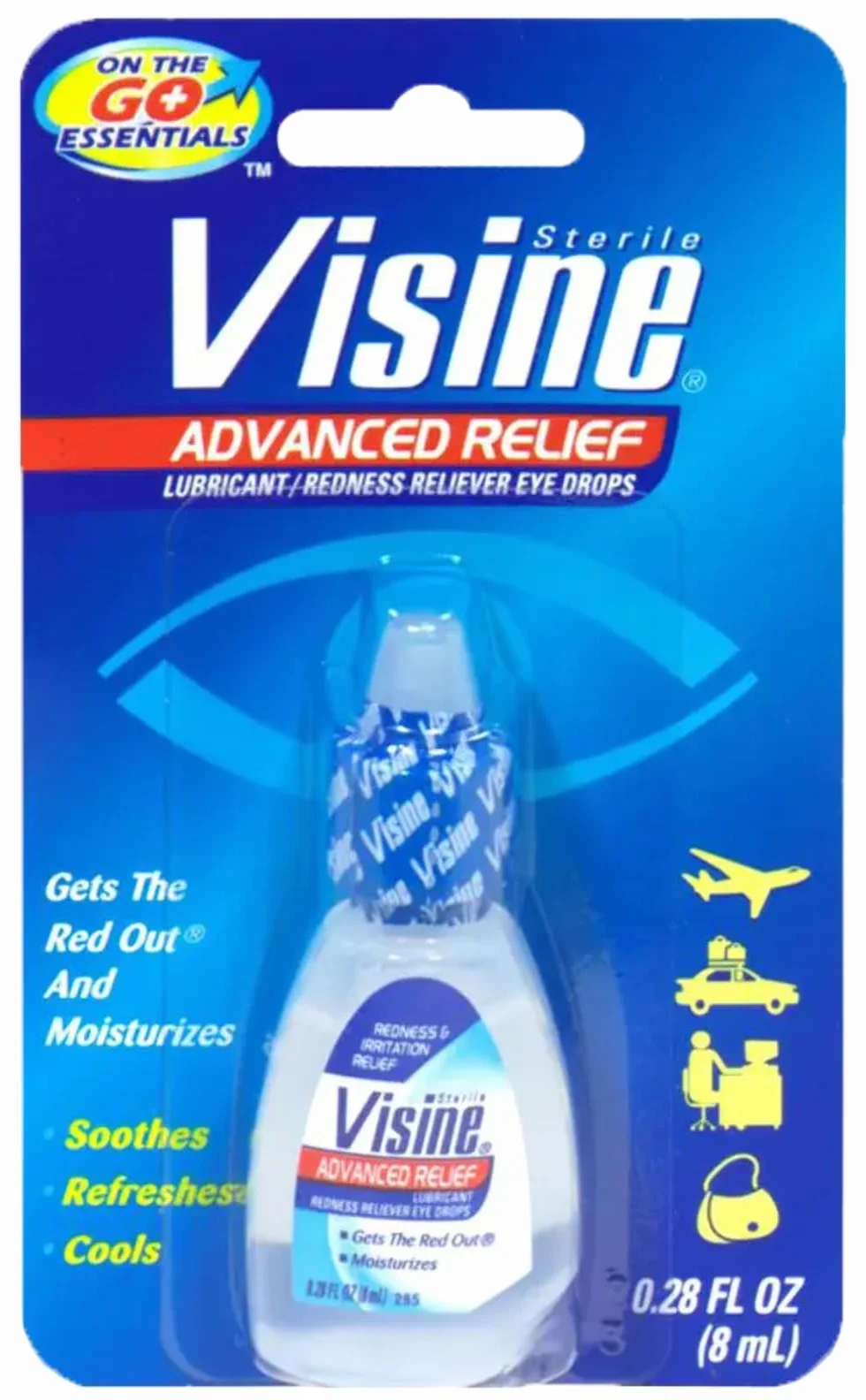 Visine Red Eye Hydrating Comfort Redness Relief and Lubricant Eye Drops to Help Moisturize and Relieve Red Eyes Due to Minor Eye Irritations Fast, tetrahydrozoline HCl, 0,28 fl. oz