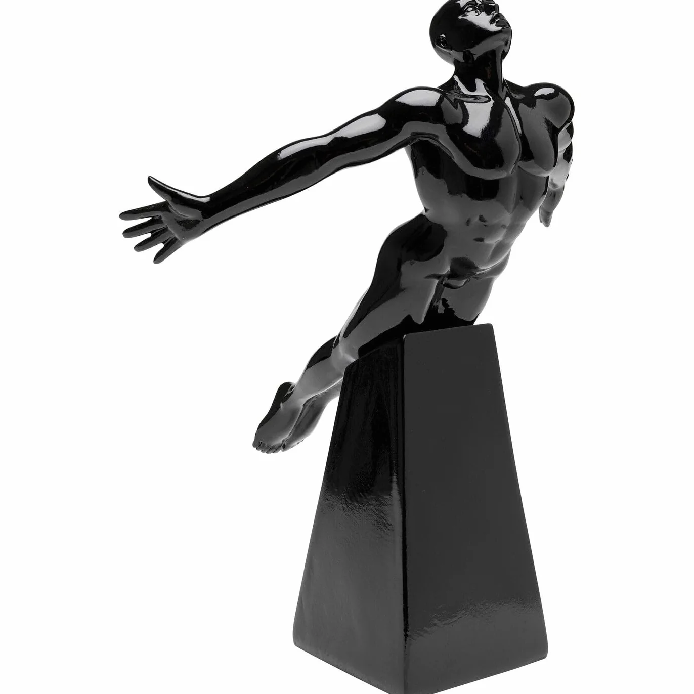 Kare Designerska figurka dekoracyjna Jumper, czarna, akcesorium, ręcznie malowana, każdy egzemplarz jest unikatowy, do salonu, dekoracja regału lub kredensu, 37 x 21 x 30 cm (wys. x szer. x gł.)