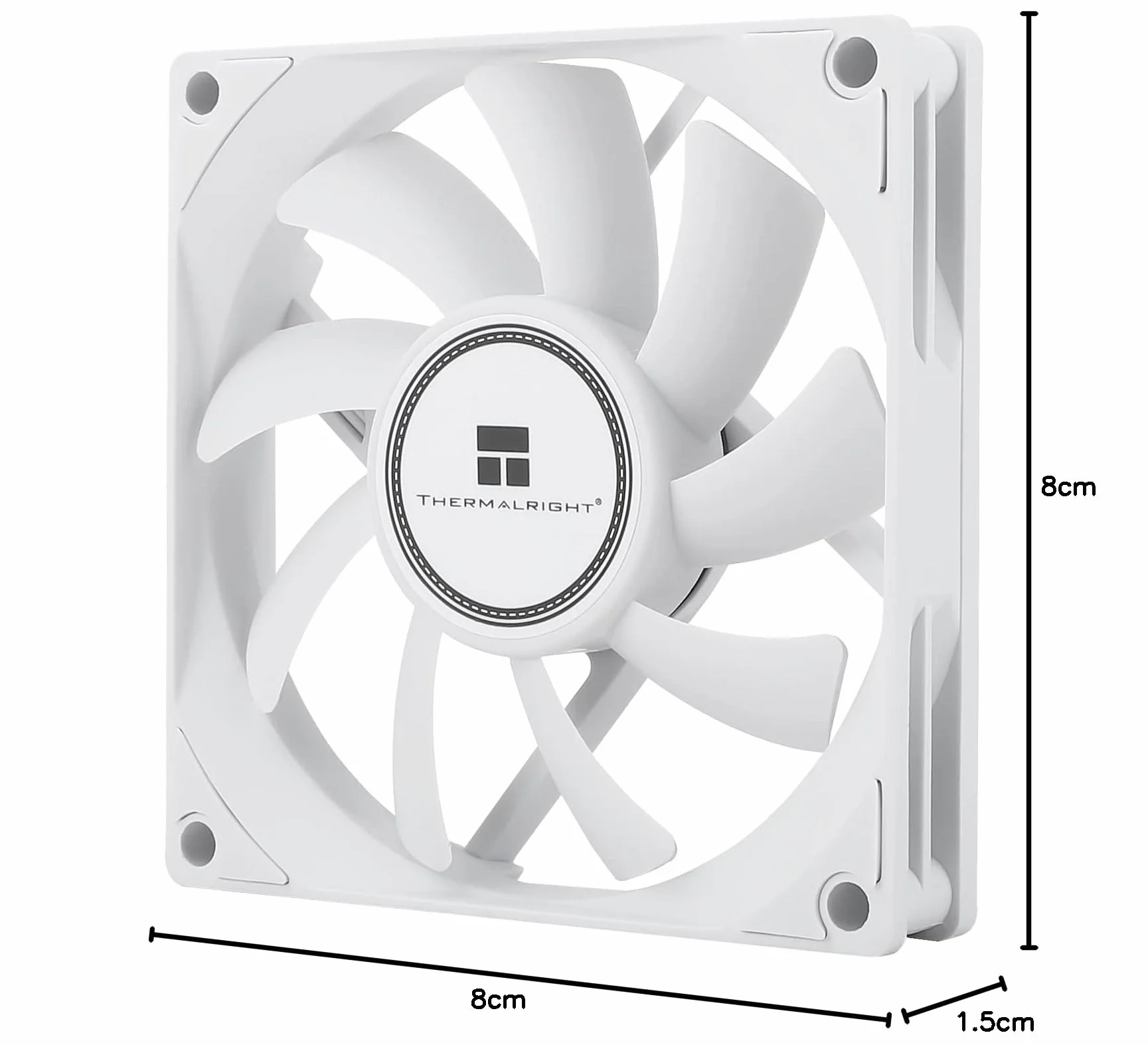 TR-Thermalright TL-8015W wentylator obudowy 80 x 80 x 15 mm, Performance Slim ciche chłodzenie, 2200 obr./min, niski poziom hałasu 23,3 dBA, do chłodnic ITX
