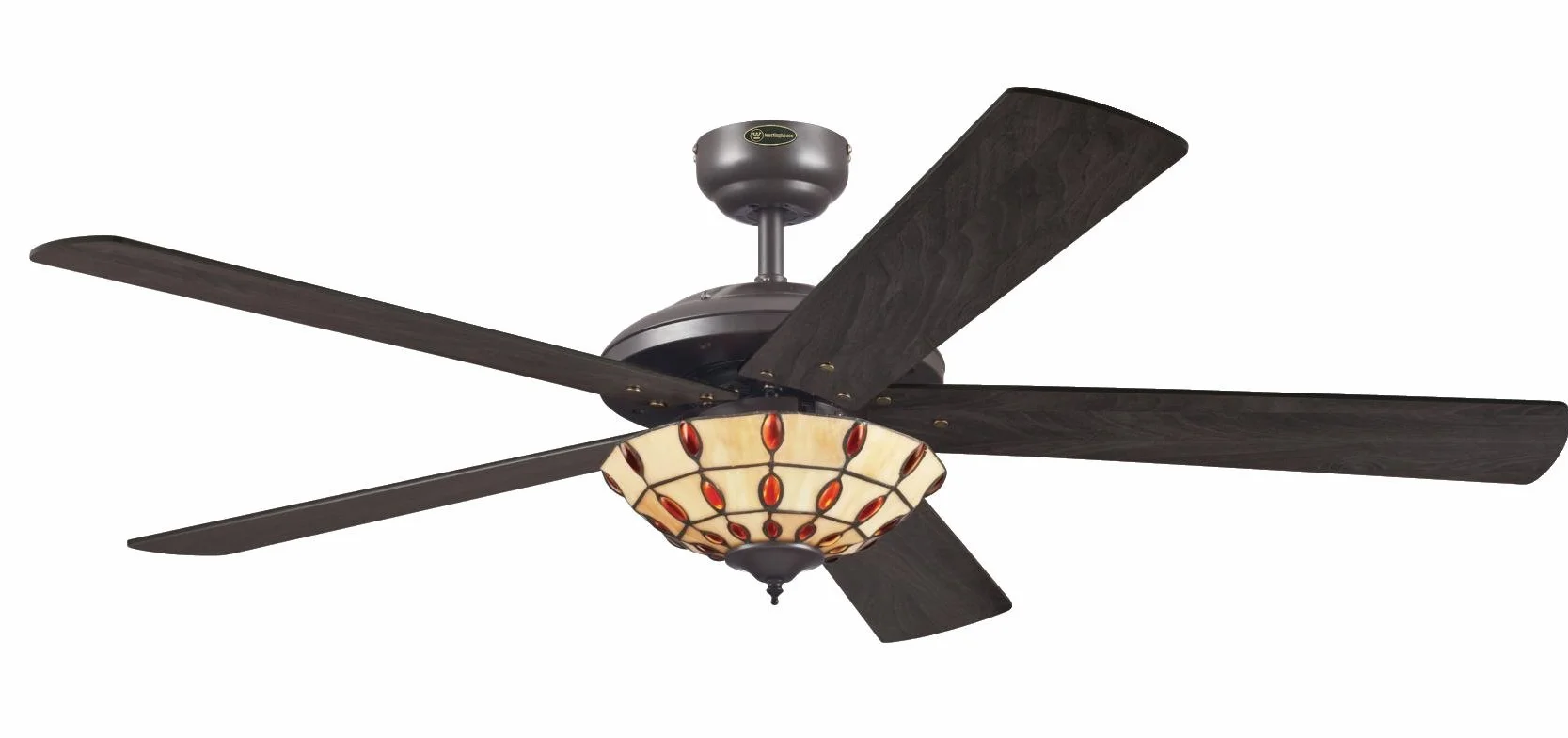 Westinghouse Wentylator sufitowy Comet Tiffany 132 cm Espresso z oświetleniem