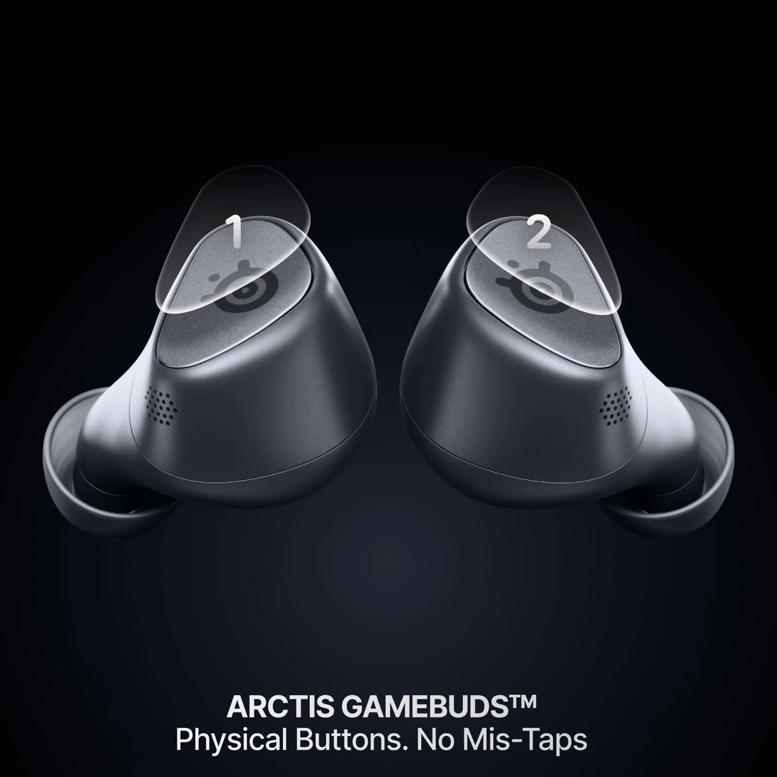 SteelSeries Arctis GameBuds do PlayStation, Bezprzewodowe Słuchawki Douszne do Gier, 2,4 GHz+BT 5.3, ANC/Przezroczystość, Bateria 40 godz., Ładowanie Bezprzewodowe, PS5, PC, Switch, Smartphone