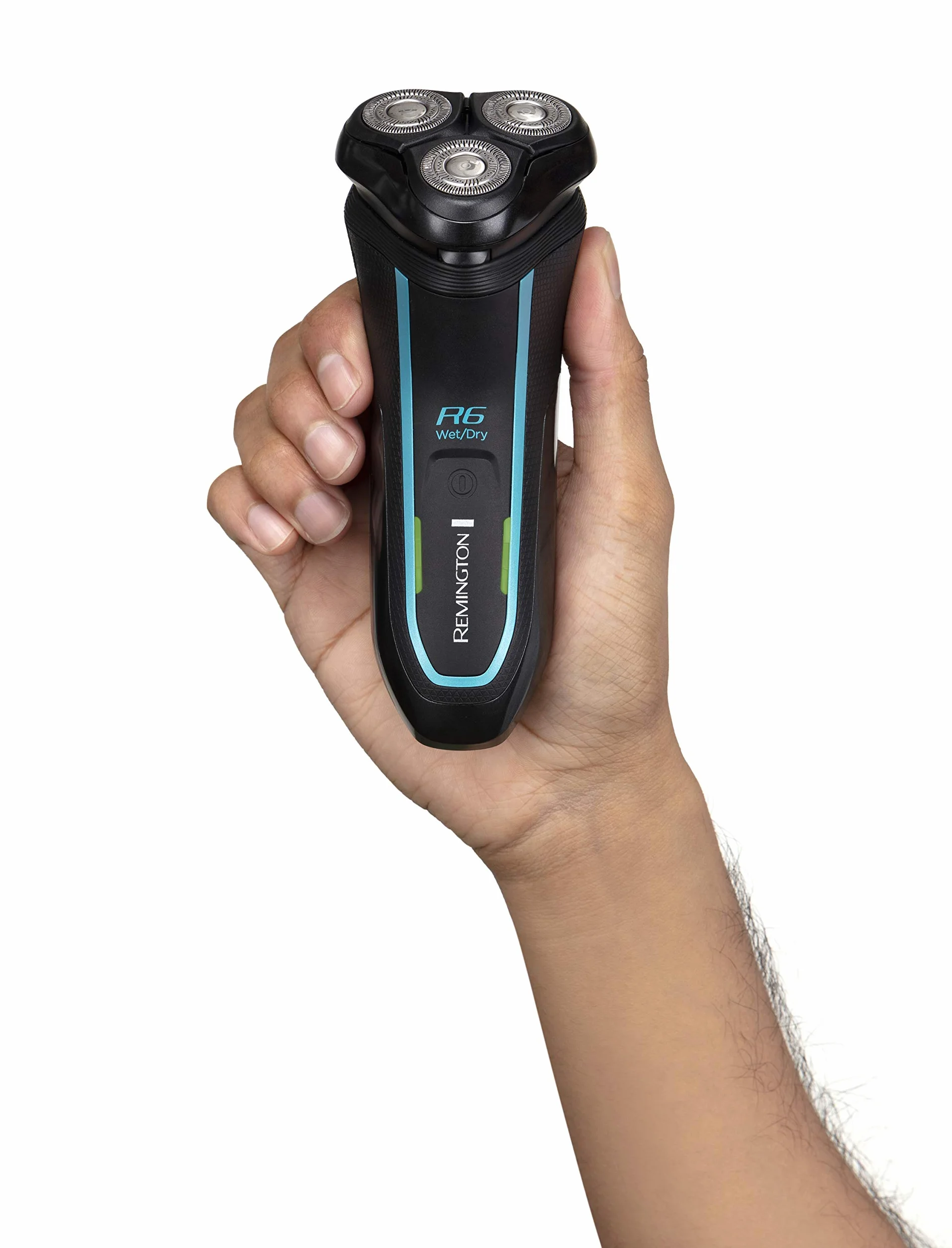 Remington golarka elektryczna, rotacyjna, 100% wodoodporna, nakładka do 3-dniowego zarostu, głowica antybakteryjna, bezprzewodowa - do 50 min pracy, wysuwany trymer, czarna, R6000
