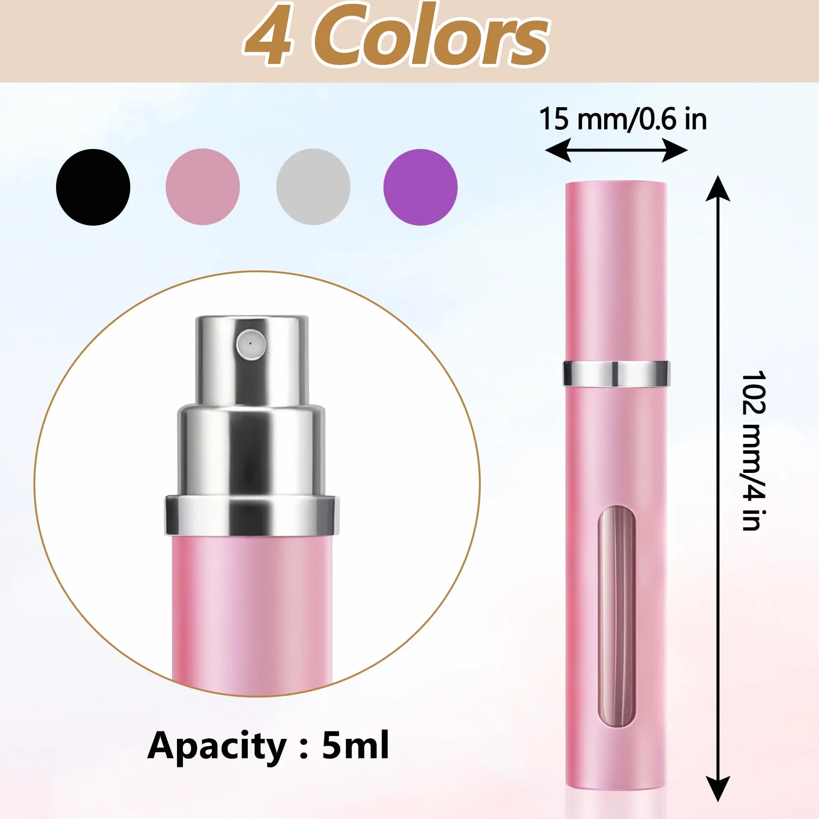 Rozpylacz perfum 4 sztuki 5 ml