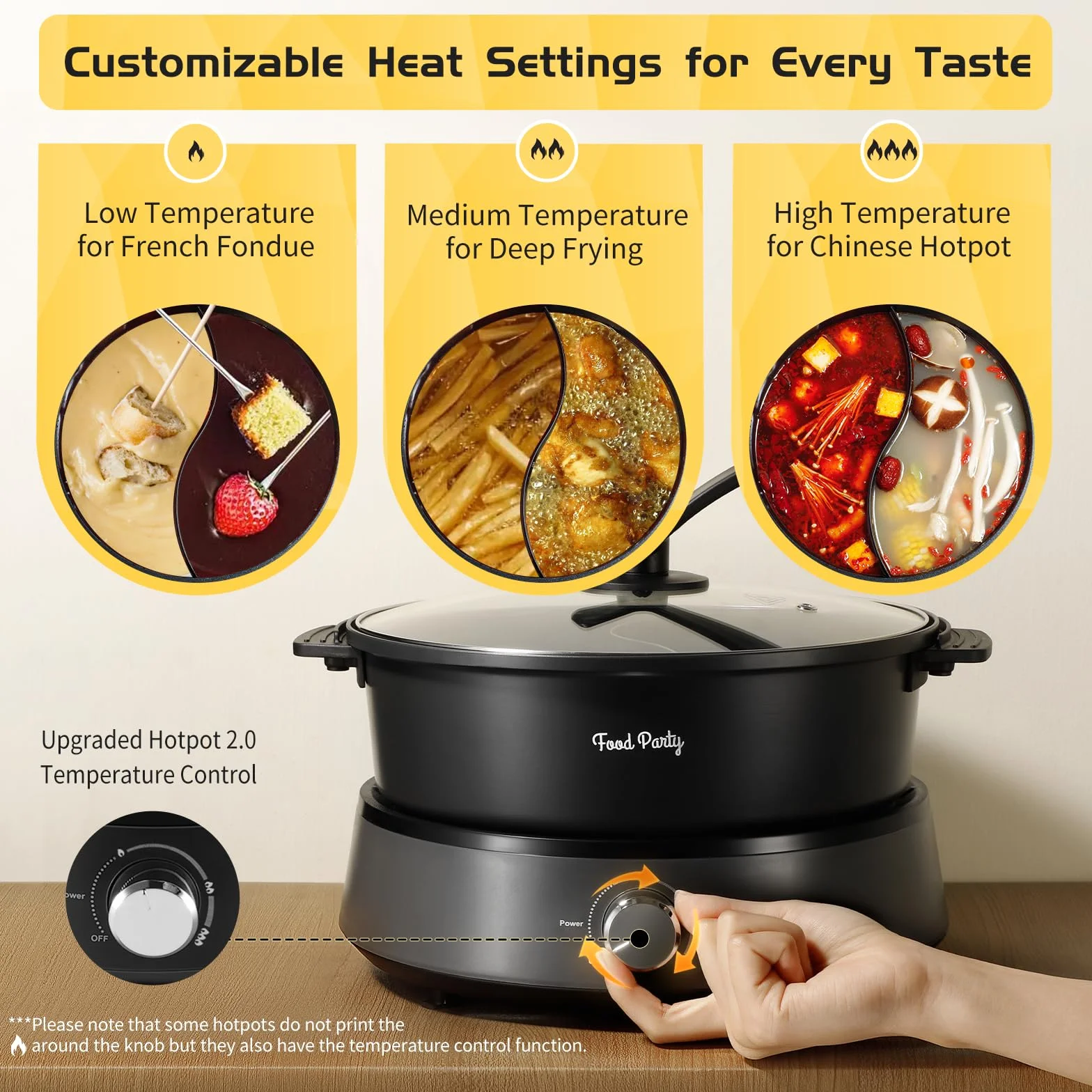 Elektryczny garnek do hot pot 4 l 1350 W 220 V dzielony dwustronny