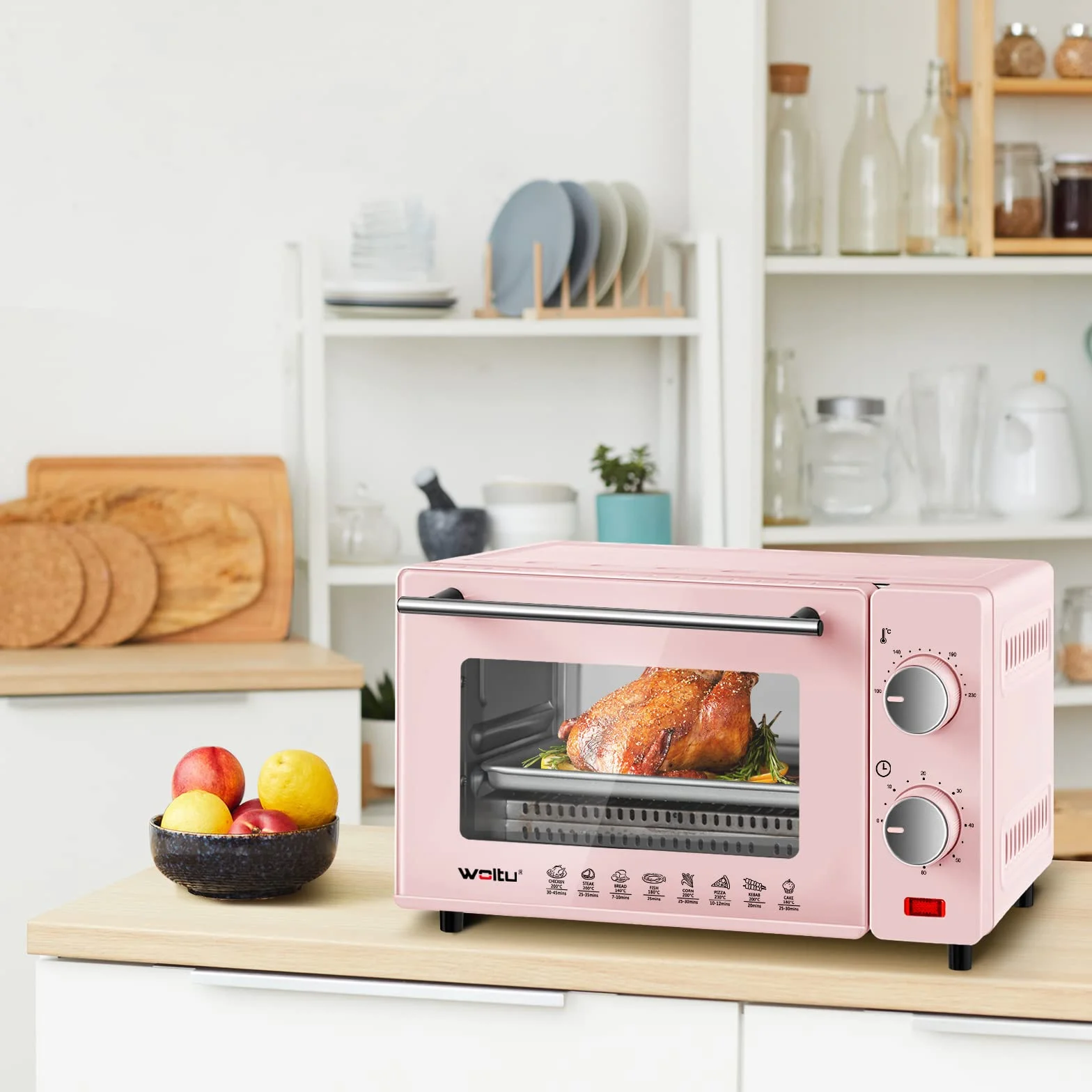 WOLTU mini piekarnik 12L 800W piec do pizzy z timerem