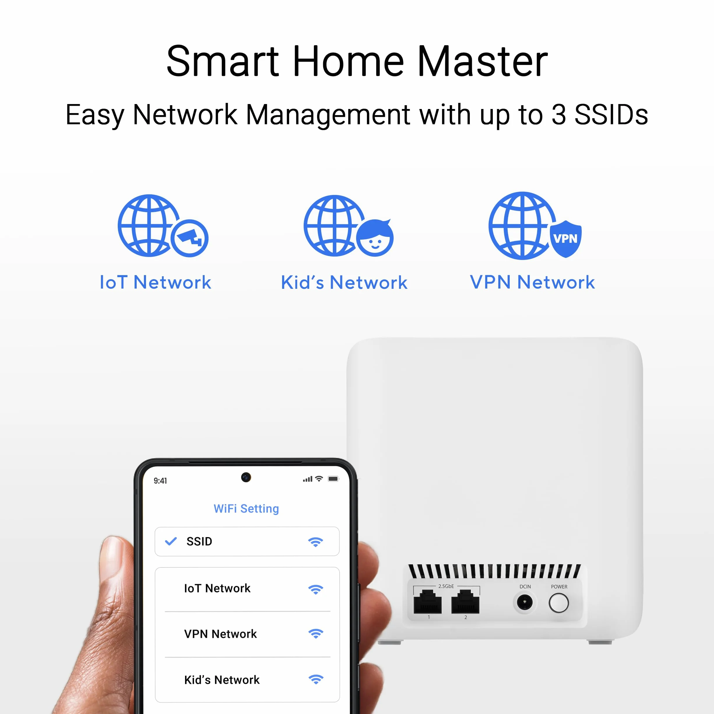 ASUS ZenWiFi BD4 2-pak dwuzakresowa siatka WiFi 7, 3600 Mbps, zasięg 470 m², dwa porty 2,5G, w zestawie kontrola bezpieczeństwa i rodzicielska, Smart Home Master SSID, biały