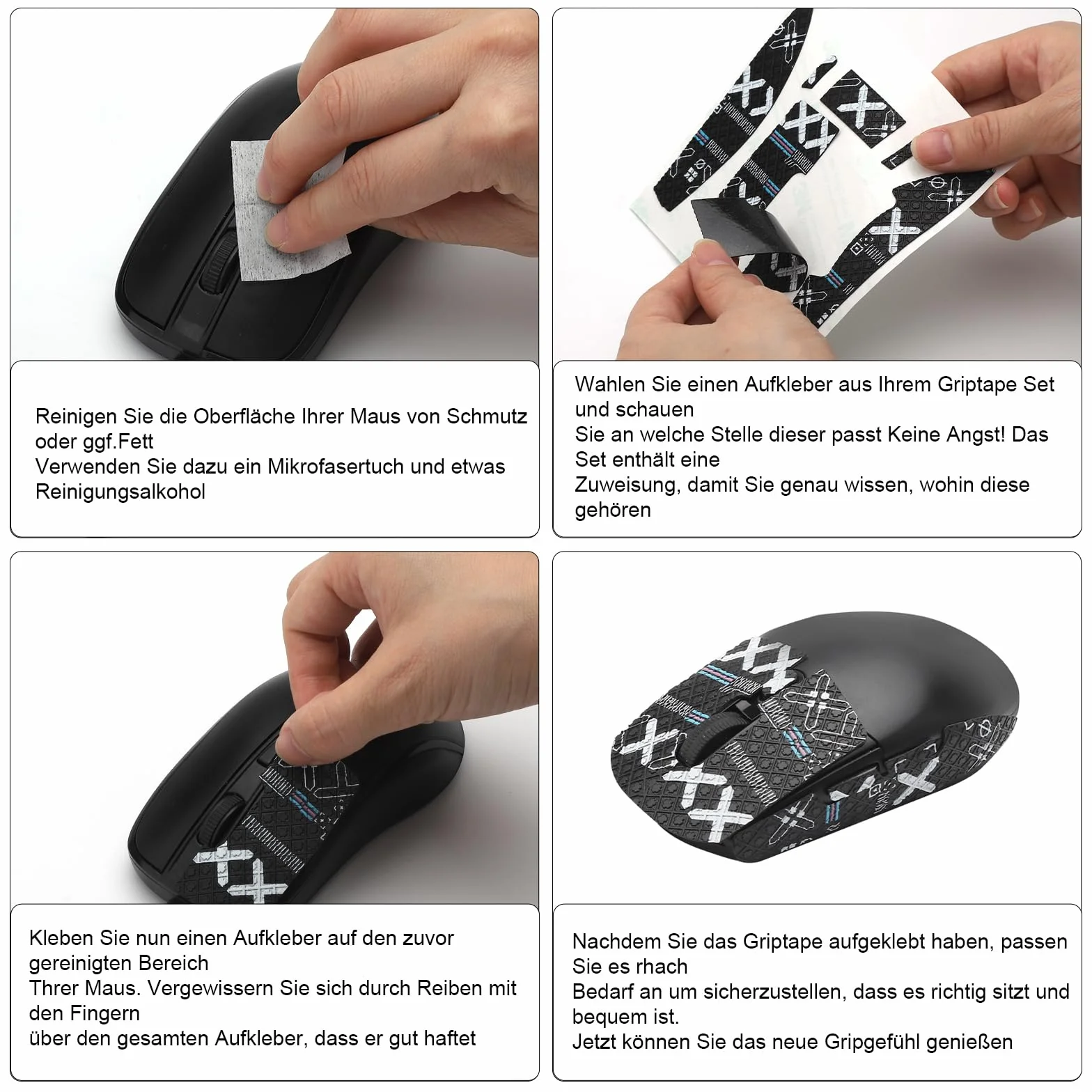 Mouse Grip Tape, akcesoria do myszy dla graczy, taśma pochłaniająca pot, bardzo antypoślizgowa, ultra cienka, samoprzylepna i nie pozostawia śladów, zestaw taśm do Logitech G PRO X Superlight