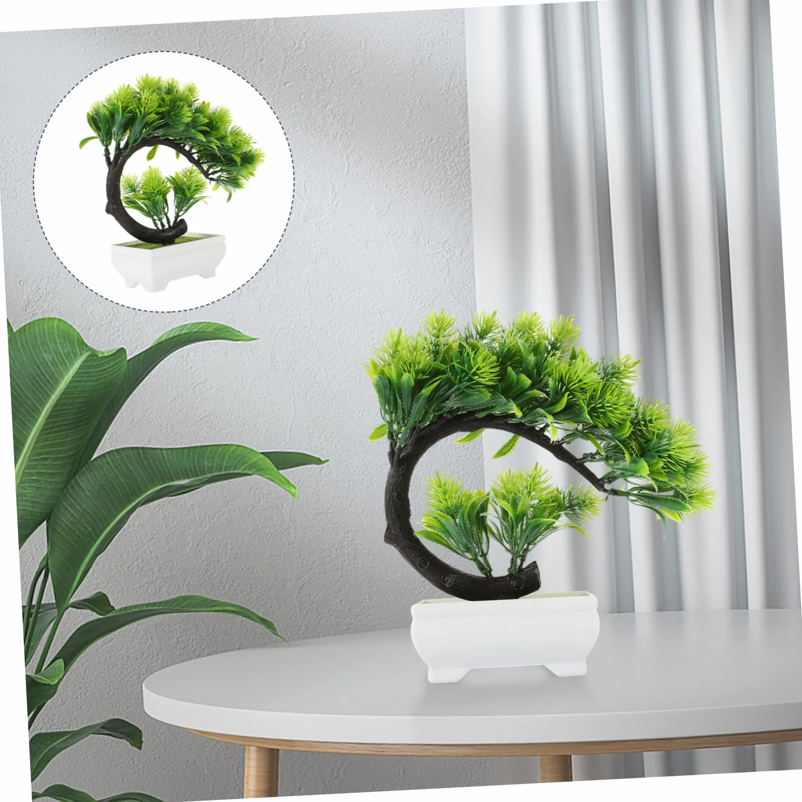 Amosfun Elegancka Sztuczna Roślina Bonsai Plastik Dekoracja Doniczkowa