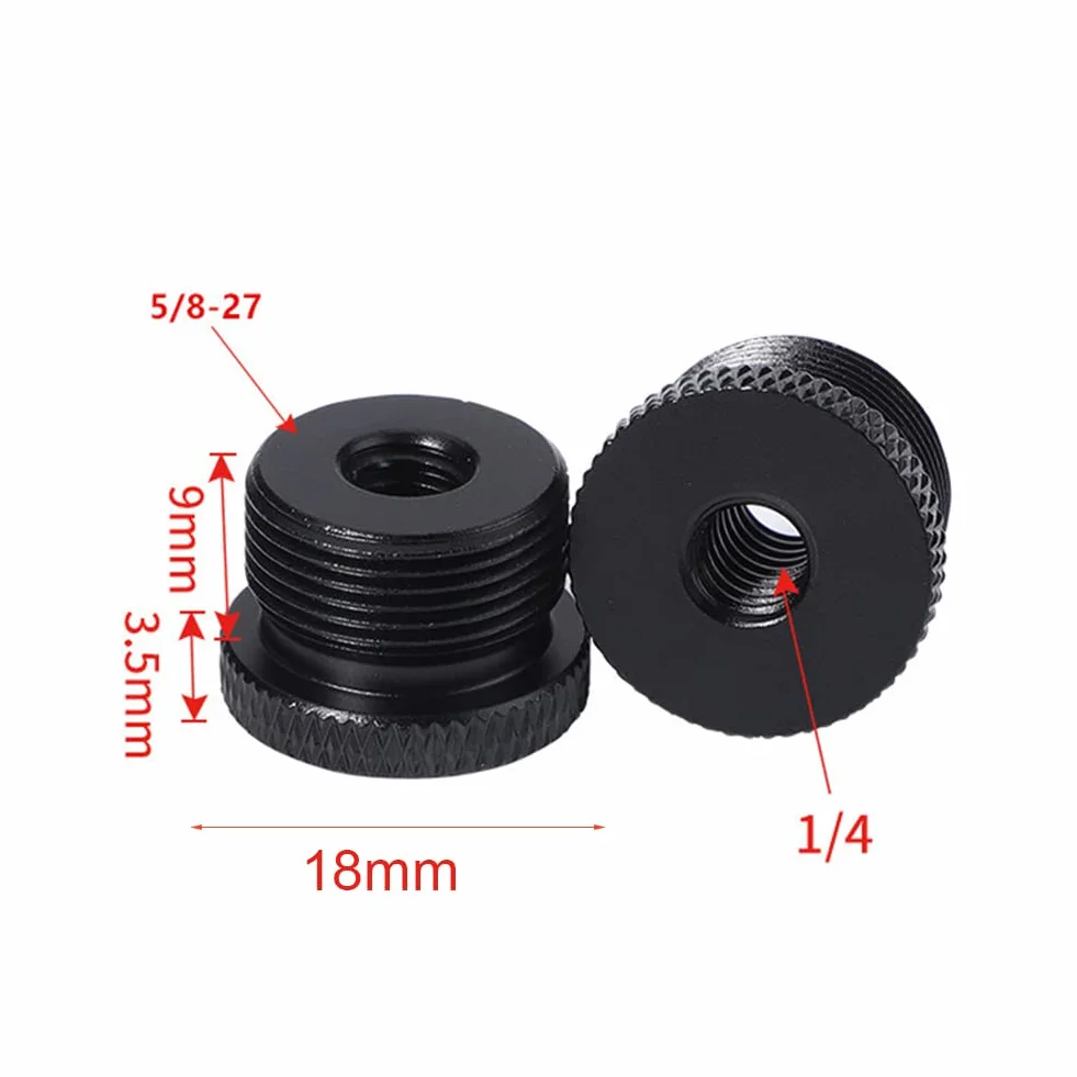 Butyeak Adapter 5/8 żeński na 1/4 męski do statywu, aparatu i płyty QR - gwint 1/4 do 5/8 cala - śruba do mikrofonu - mosiądz 2 sztuki