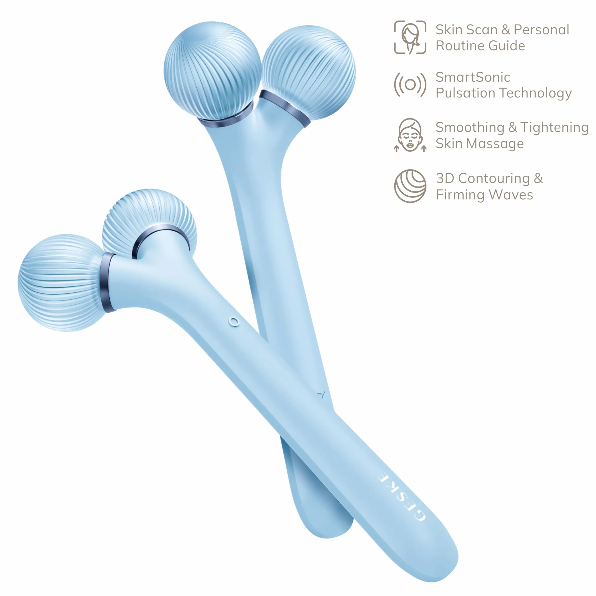 GESKE | Soniczny wałek do twarzy SmartAppGuided™ | 4 w 1 | Roller do skóry | Urządzenie do twarzy | Roller do skóry | Profesjonalny wałek do twarzy | Ujędrnia i upiększa skórę twarzy