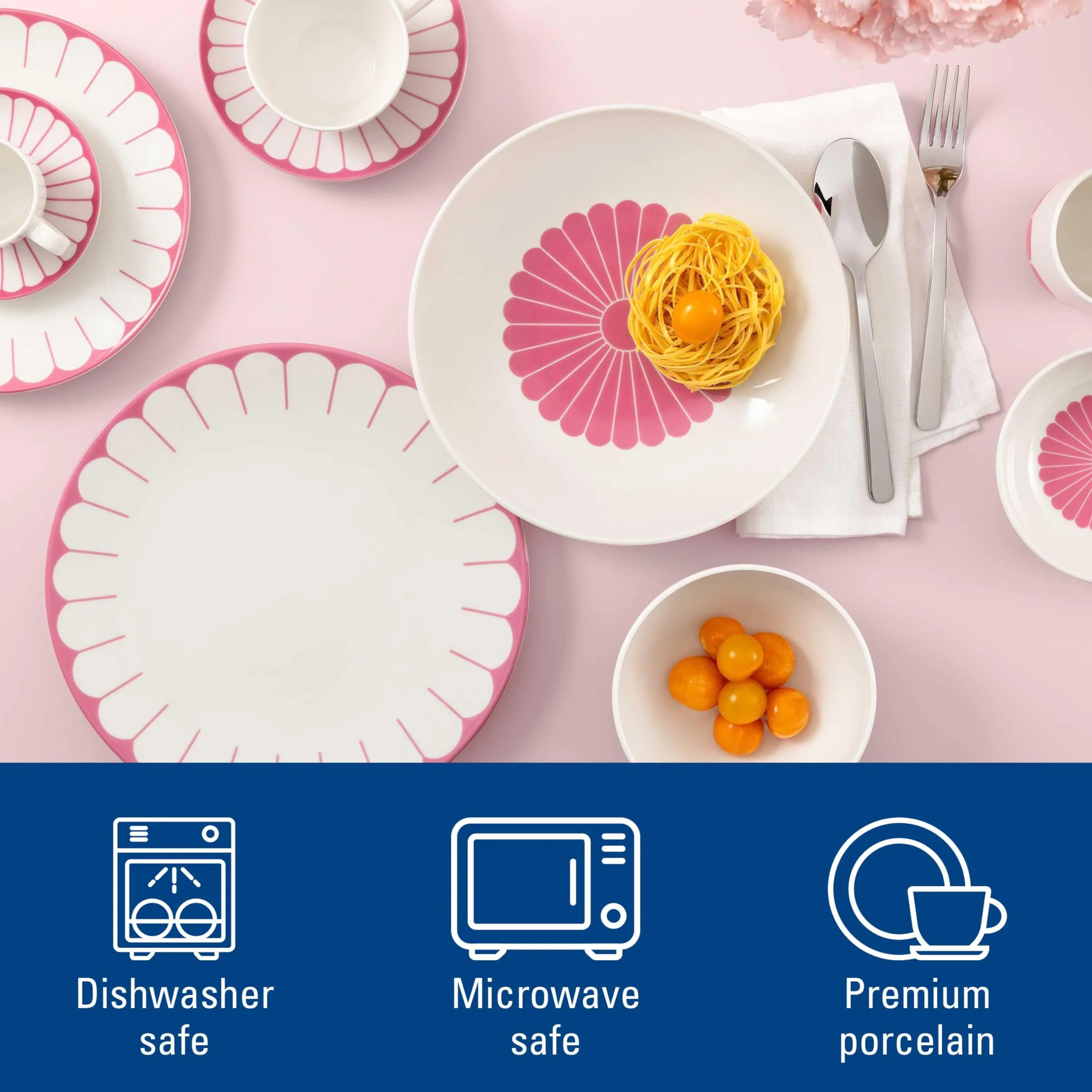 Villeroy & Boch Fleur cassis różowy spodek do kawy, nadaje się do mycia w zmywarce, można używać w kuchence mikrofalowej, podstawki do kawy i herbaty, mały talerz do serwowania, spodek z kwiatowym