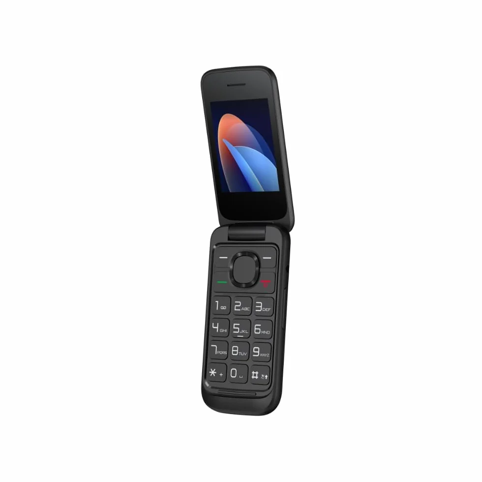 TCL Onetouch 5023 Ekran 2.4 "Łatwy w użyciu telefon komórkowy, duże klawisze, dla osób starszych. Ładowarka, aparat, Bluetooth, latarka, przycisk SOS, rejestrator, czarny [wersja ES/PT]