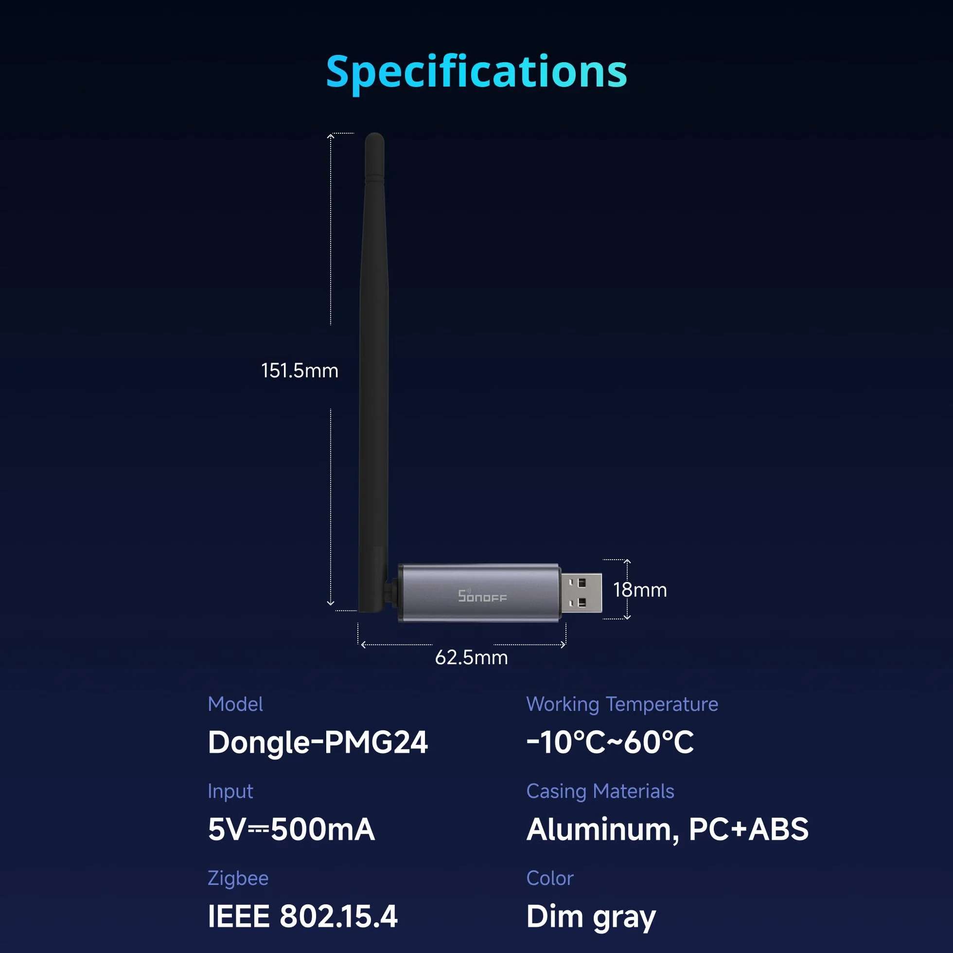 SONOFF Zigbee 3.0 USB Dongle Plus MG24, Bramka Zigbee z EFR32MG24, Pamięć USB Thread & Zigbee, Kontroler Zigbee do Home Assistant lub Zigbee2MQTT