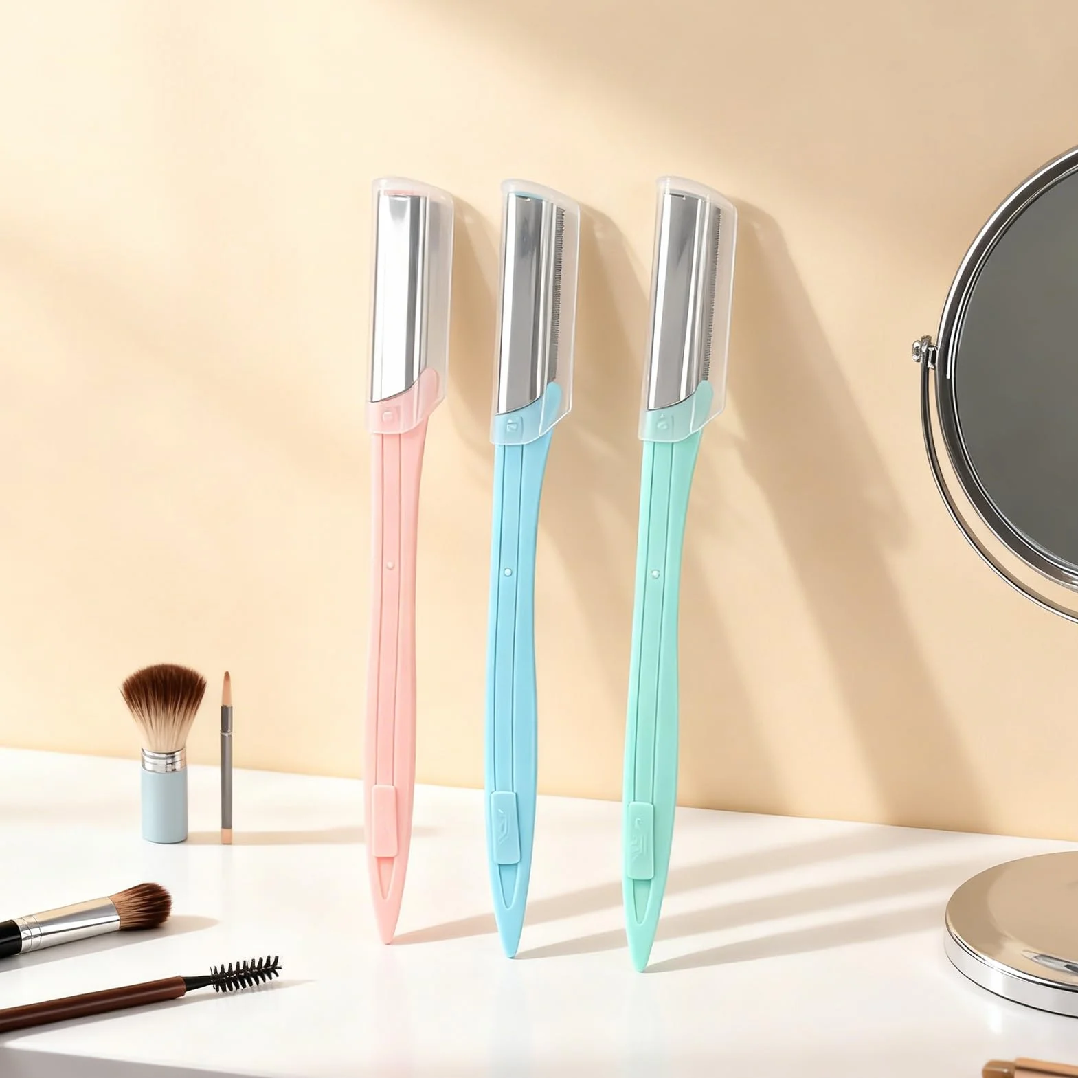 3 Szt. Golarki do Brwi, Shaper Cheek do Usuwania Owłosienia Twarzy Peach Fuzz Shaver, dla Kobiet i Mężczyzn