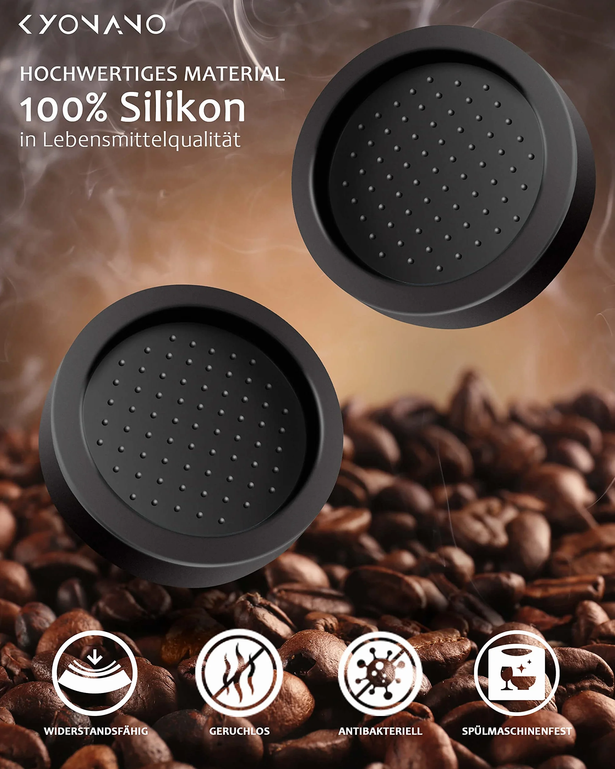 Mata do ubijania espresso z silikonu antypoślizgowa 60 mm