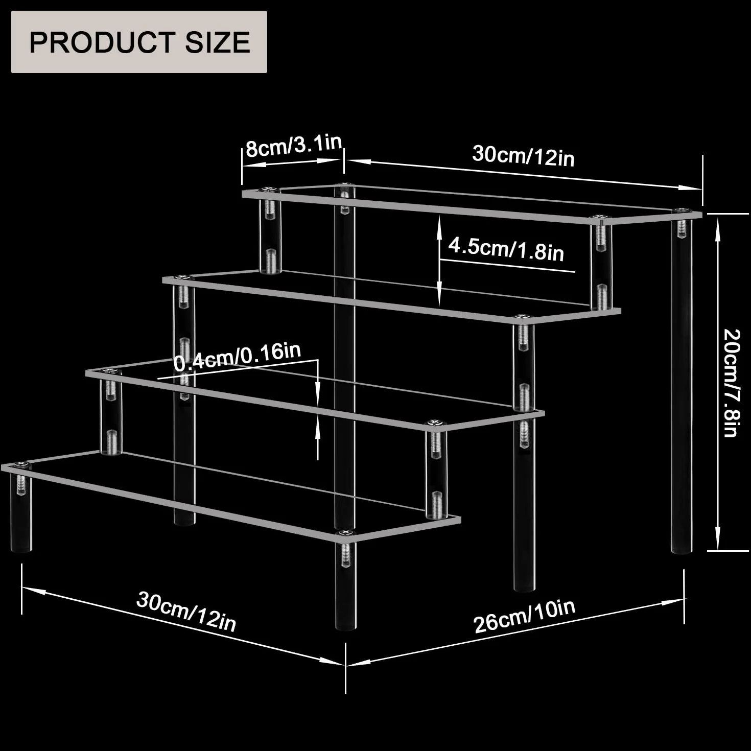 Przezroczysty akrylowy stojak z półką na figurki Amiibo Funko Pops organizer na kosmetyki do paznokci biżuterię