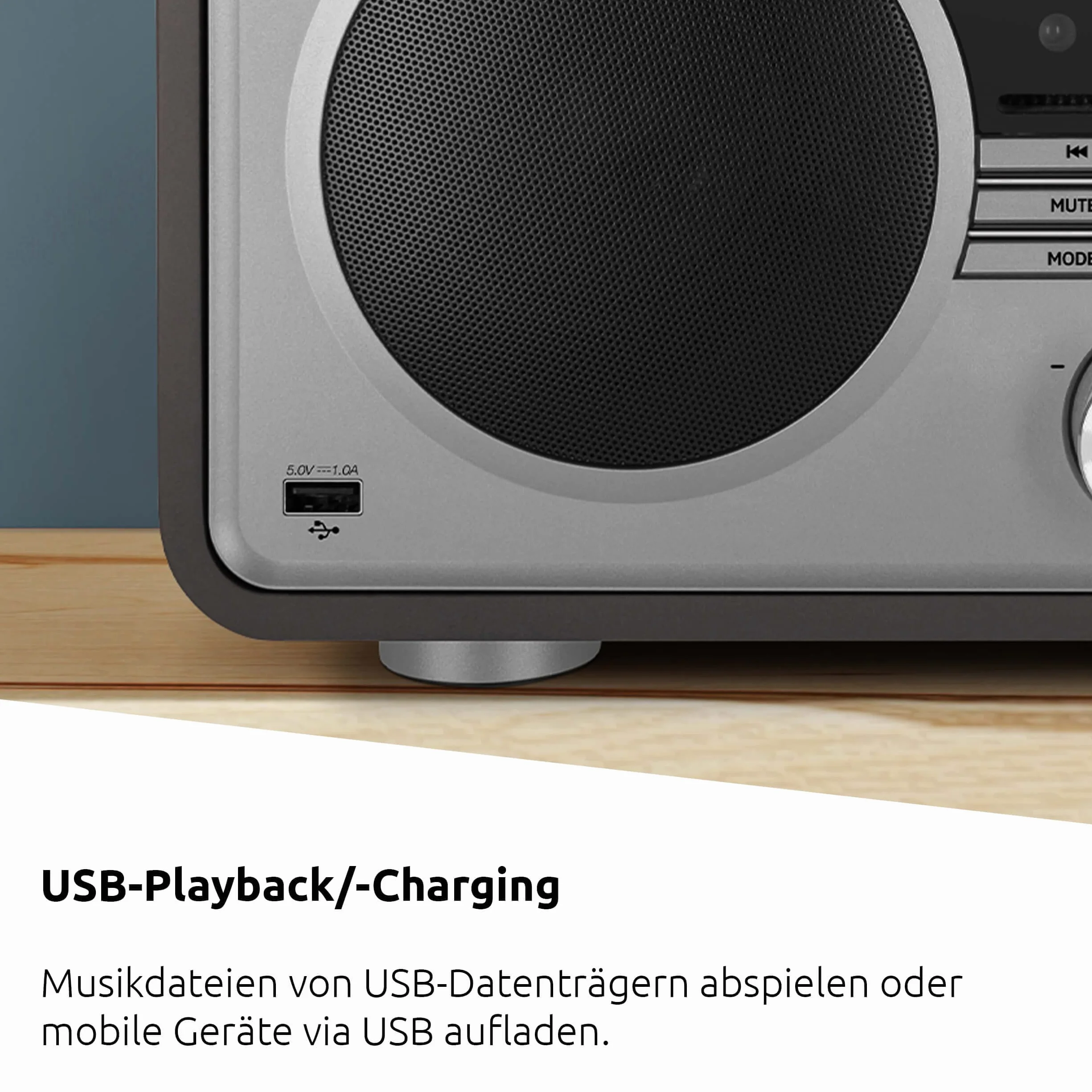 TechniSat DIGITRADIO 602 - Stereo Radio internetowe (DAB, FM, 70 W system 2.1 z subwooferem, CD, USB, strumieniowanie Bluetooth, AUX, WLAN, budzik, Spotify Connect, pilot) Antracyt