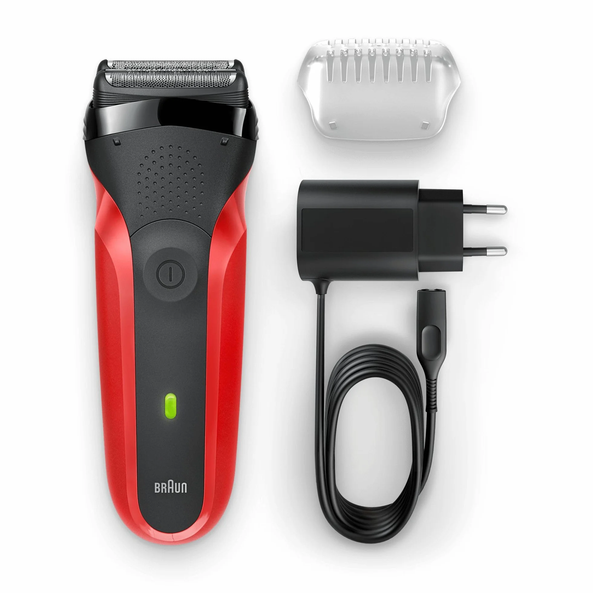 Braun Series 3 300s 81569932 golarka foliowa Czerwony, Czarny