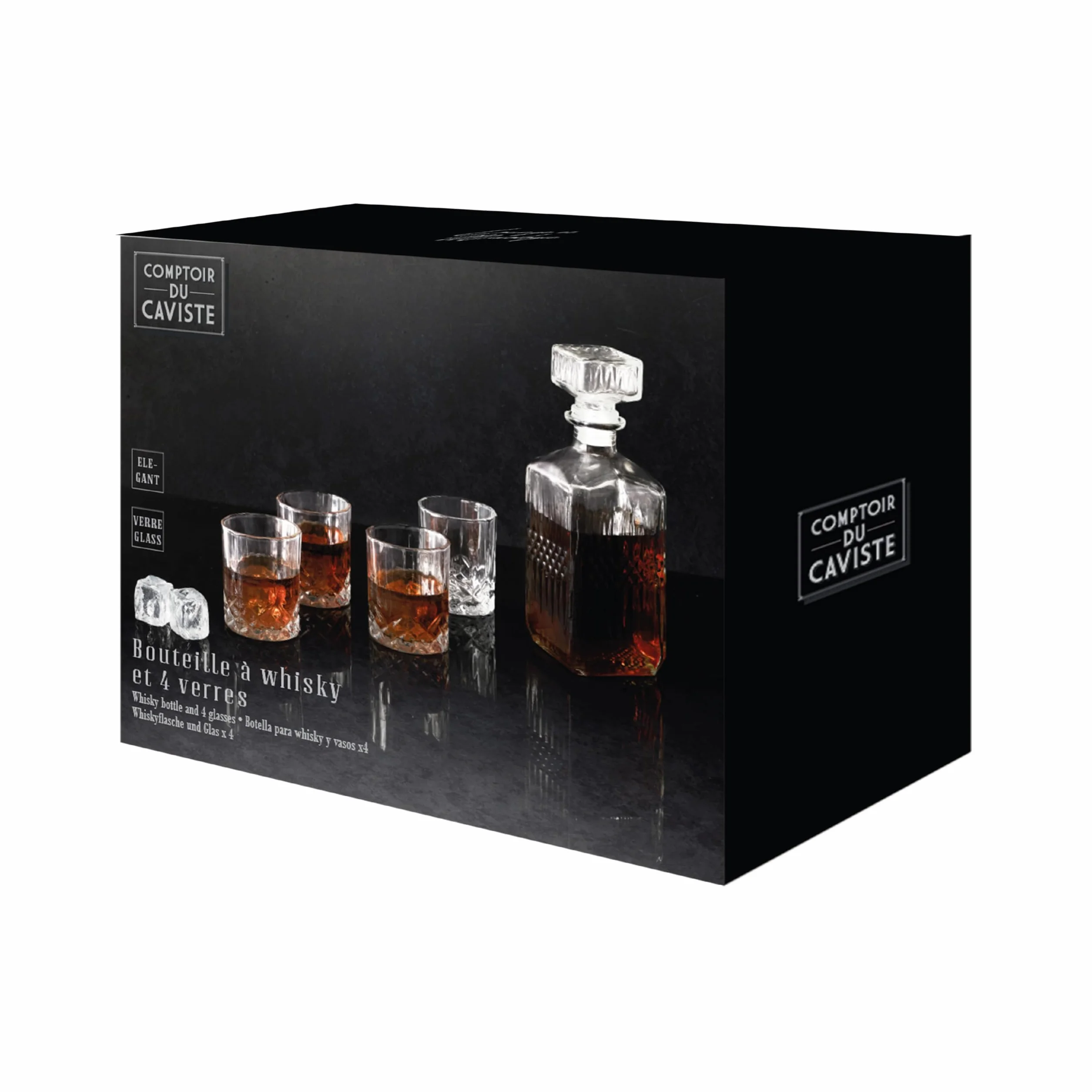 Saveur & D Gustation Botella Zestaw do Whisky, Szkło, Przezroczysty, 5 Elementów