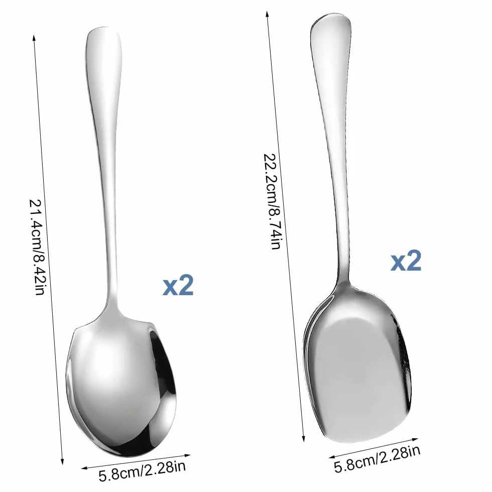 Sztućce do sałatek 22 cm stal nierdzewna łyżka do serwowania długie uchwyty