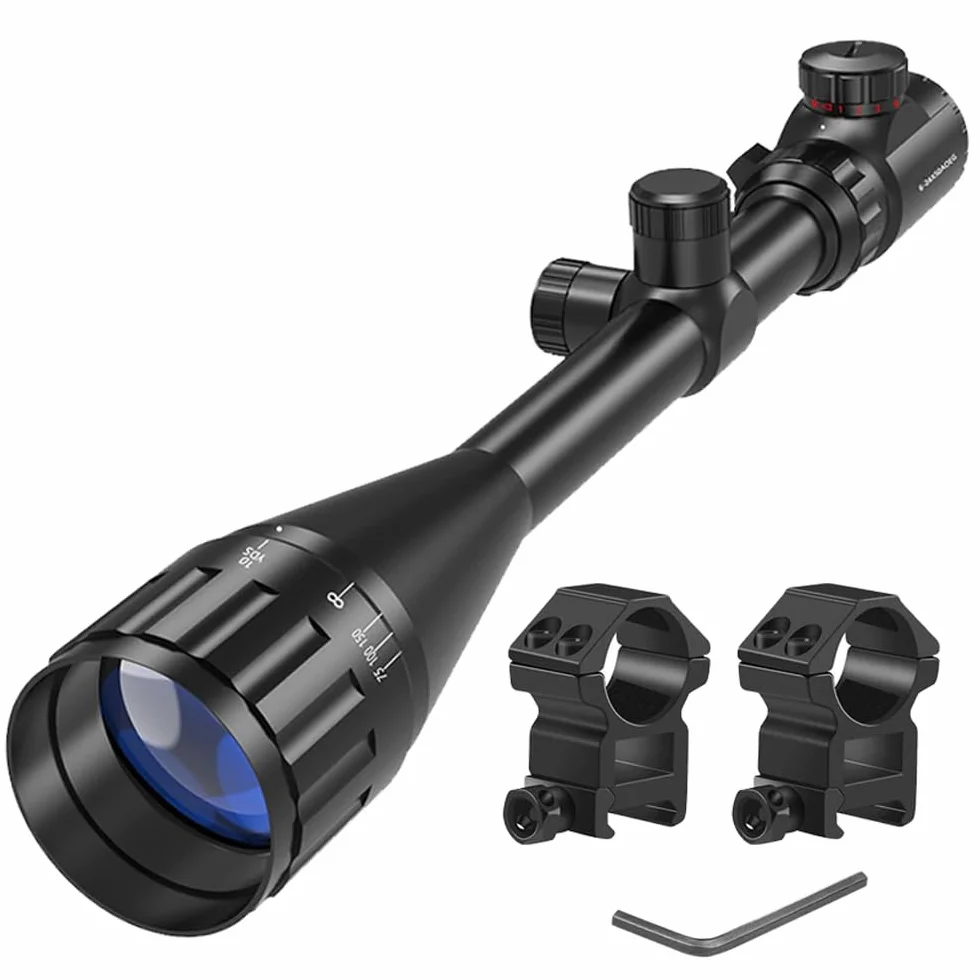 Paike Rifle Scope 6-24x50mm czerwona i zielona Podświetlana optyka z celownikiem celowniczym 1 cal