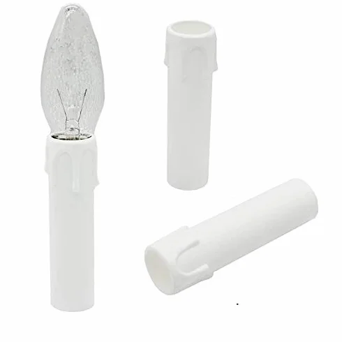 Plastikowe rękawy do ociekania świec 10 x 0,3 cm biały dekoracja żyrandola