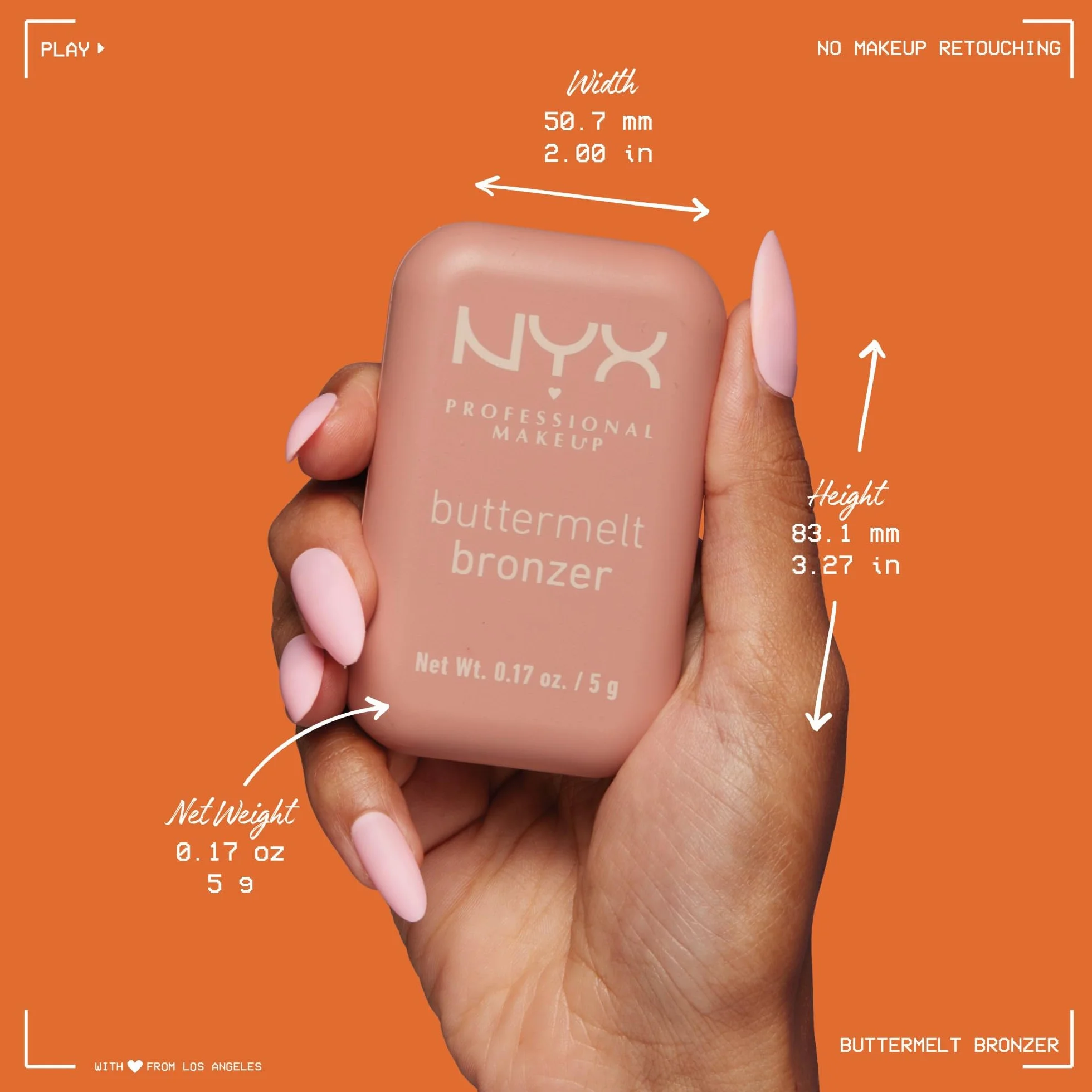 NYX Professional Makeup Buttermelt Bronzer, puder do opalania, czas do 12 godzin, bez plam, nie przenosi się, ton: Butta Biscuit, 5 g