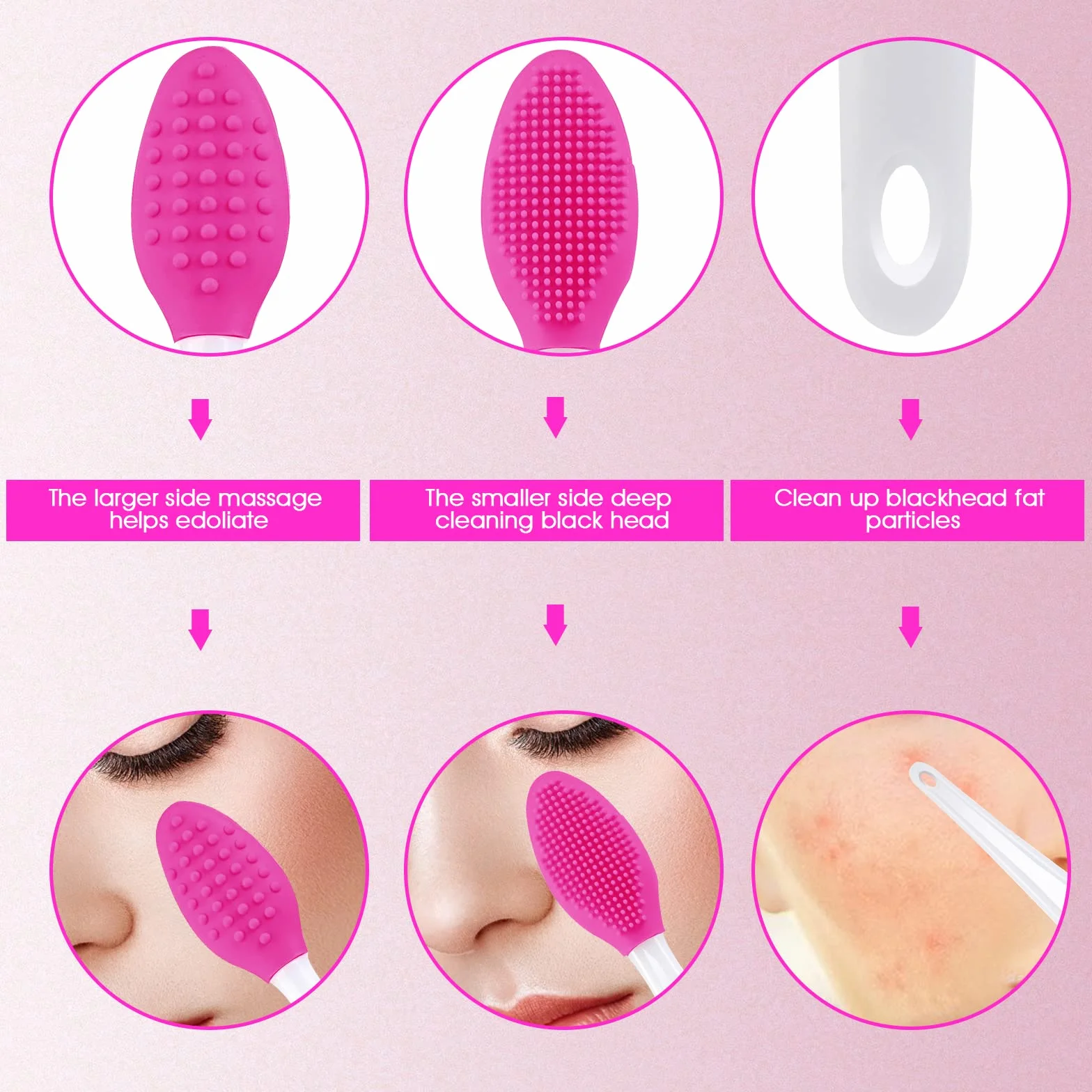 Lusofie 12 sztuk Szczotka do złuszczania ust Dwustronny silikonowy pędzel do ust Mini peeling Brush do ciemnych ust dla mężczyzn i kobiet Mini szczotka do pielęgnacji ust