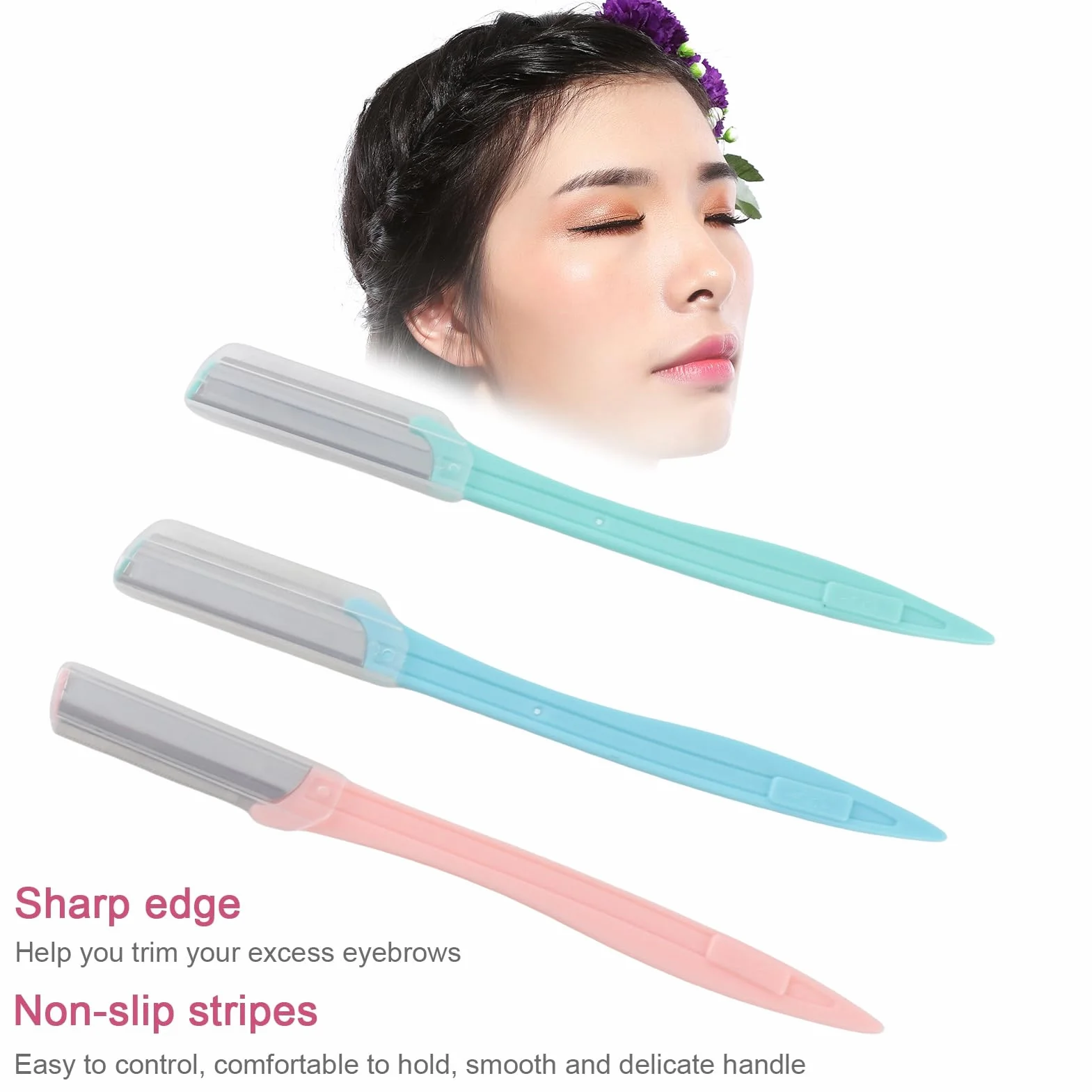 3 Szt. Golarki do Brwi, Shaper Cheek do Usuwania Owłosienia Twarzy Peach Fuzz Shaver, dla Kobiet i Mężczyzn