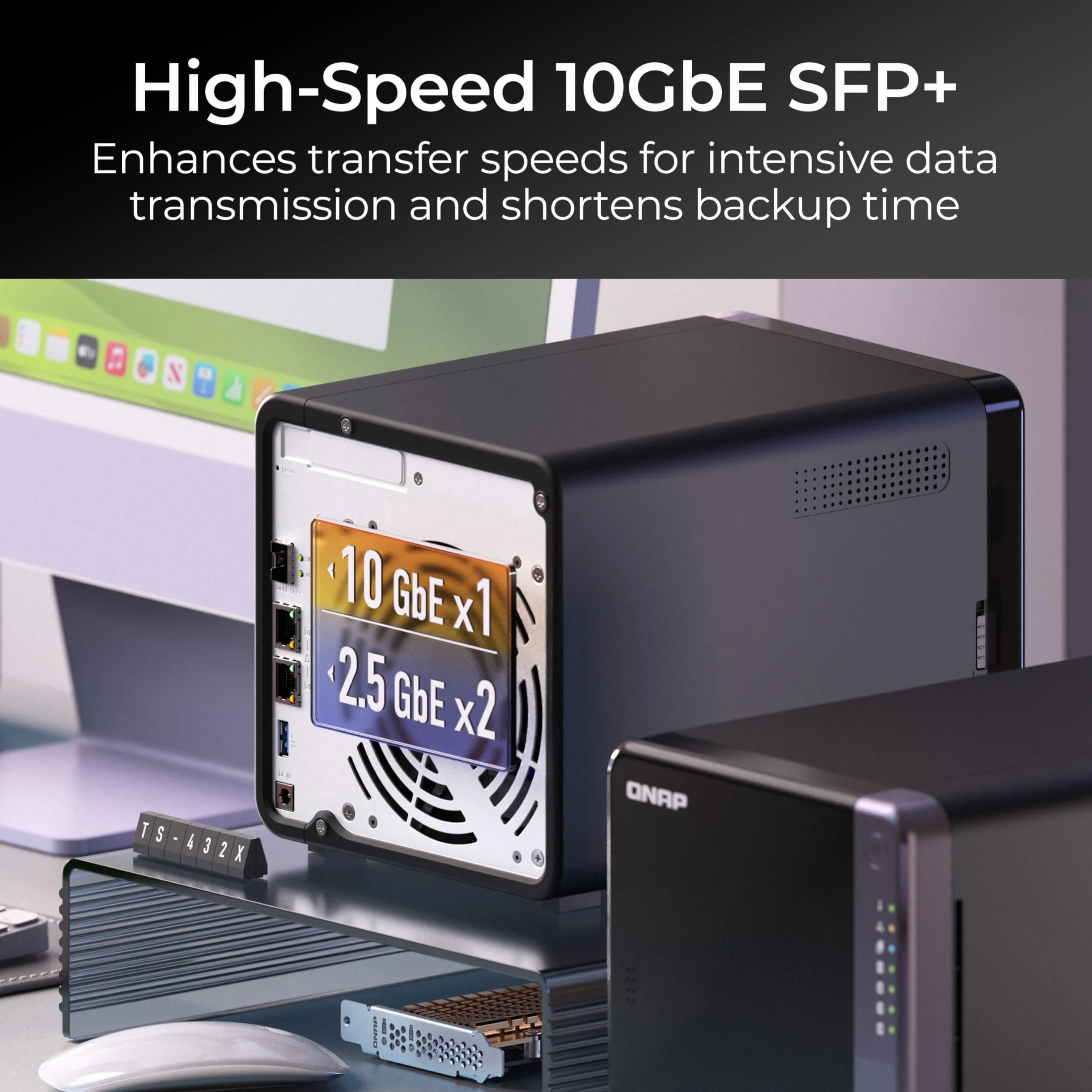 QNAP TS-432X-4G-US NAS 10GbE 4-kieszeniowy pulpit NAS z czterordzeniowym procesorem Alpine AL524 ARM i 4 GB DDR4 RAM (bez płyty)