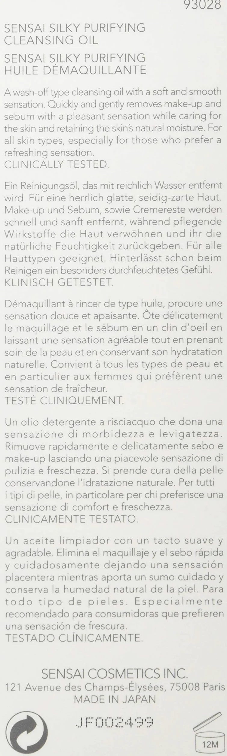 Kanebo Sensai Silky Purifying Cleansing Oil olejek czyszczący Step 1, 150 ml