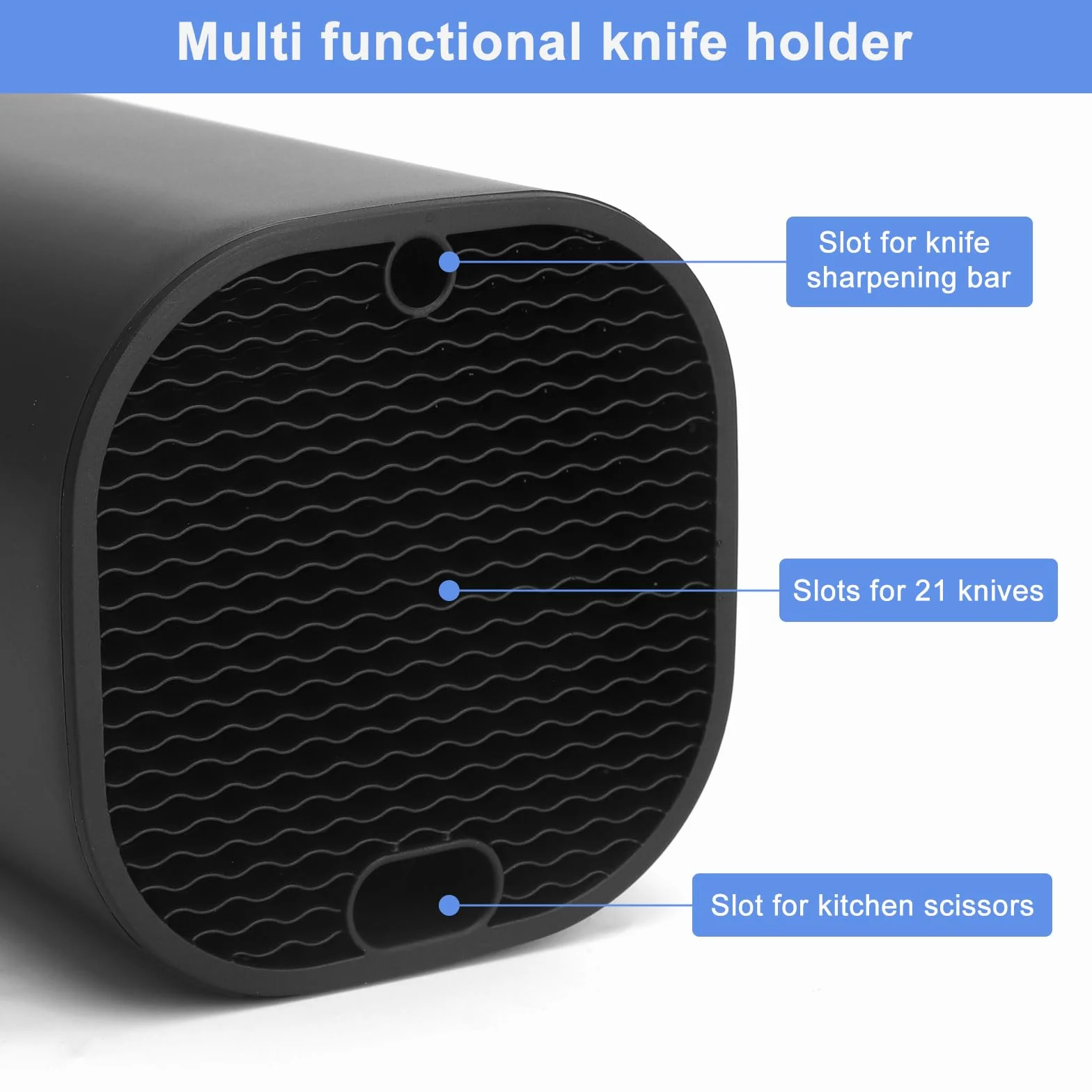 Blok na noże Knife Holder 21 szczelin czarny stojak na noże