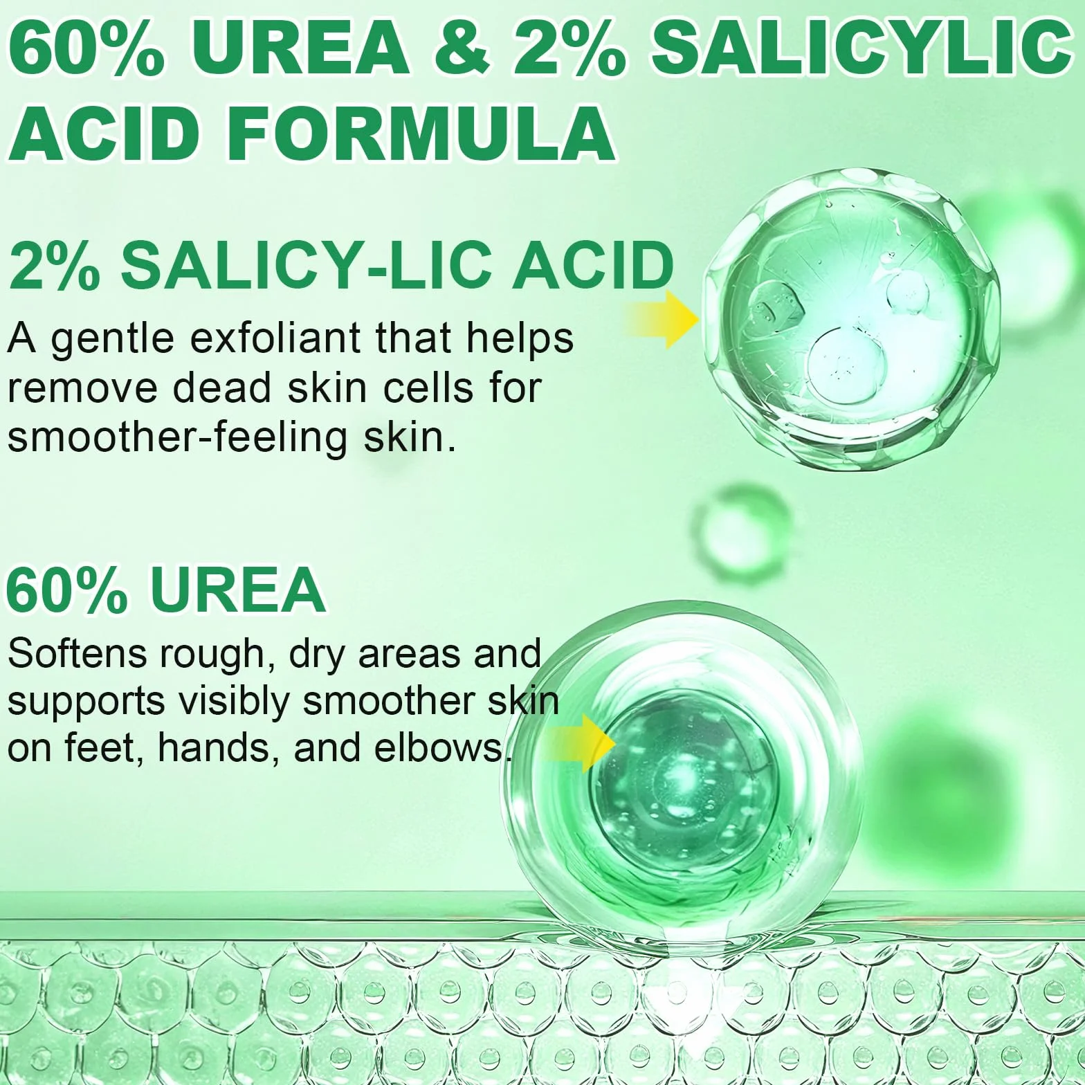 Aloe Vera sztyft do pielęgnacji stóp z 60% mocznikiem, 2-pak – łagodzi suche, popękane pięty, 2% kwas salicylowy, nawilżający balsam do stóp, nawilżający, wegański, nietestowany na zwierzętach