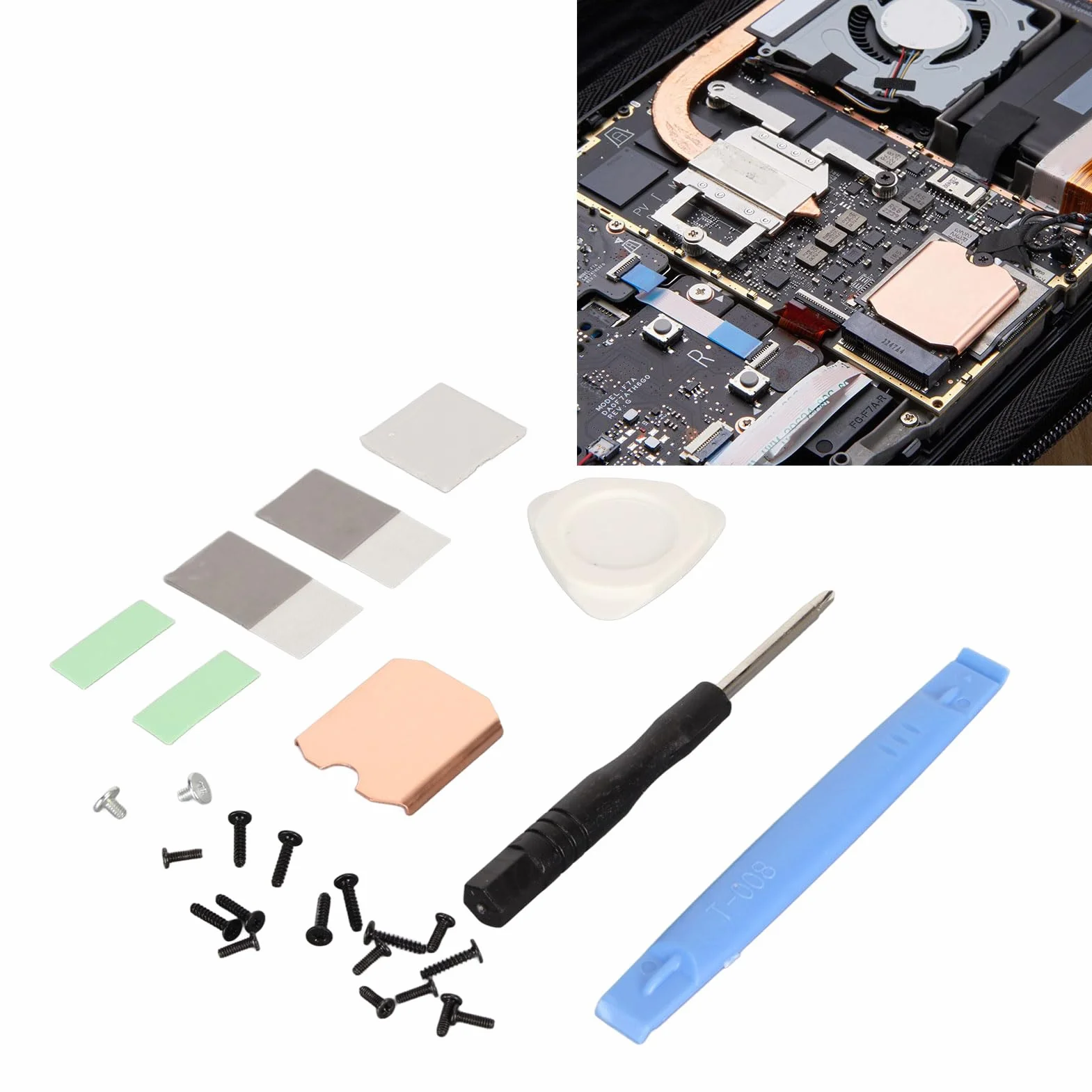 Radiator SSD Podkładka Termiczna do Steam Deck, M.2 2230 NVME SSD Miedziany Radiator Chłodzenie Pasty Termiczne Tylna Pokrywa z Narzędziami do Wkrętaków do Steam Deck dla ROG ALL