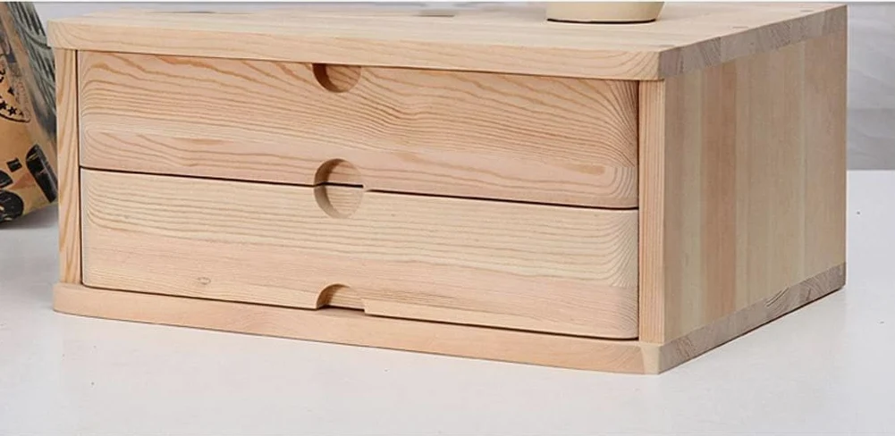 Drewniane pudełko do przechowywania kosmetyków A4, stylowy organizer do makijażu i akcesoriów, trwały design, idealny do domu lub podróży dla entuzjastów urody