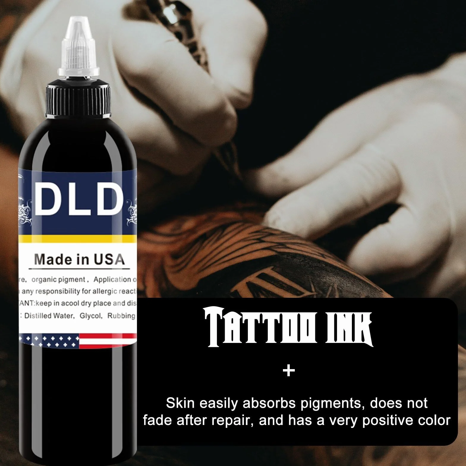 Podszewka i cieniowanie Czarny - DLD Potężny czarny atrament do tatuażu - trwały czarny pigment do tatuażu farby do ciała kolor tatuażu