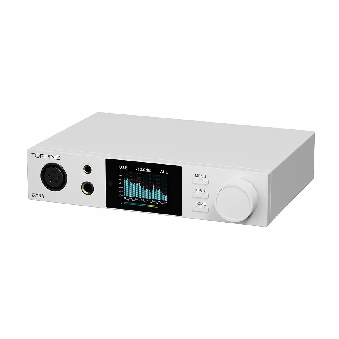 Topping DX5 II DAC wzmacniacz słuchawkowy z Bluetooth 5.1, chip DAC ES9039Q2M, wzmacnianie X-Hybrid, 10-pasmowy korektor dźwięku i symetryczne wyjścia, XMOS-USB, wysoka rozdzielczość, RC, biały