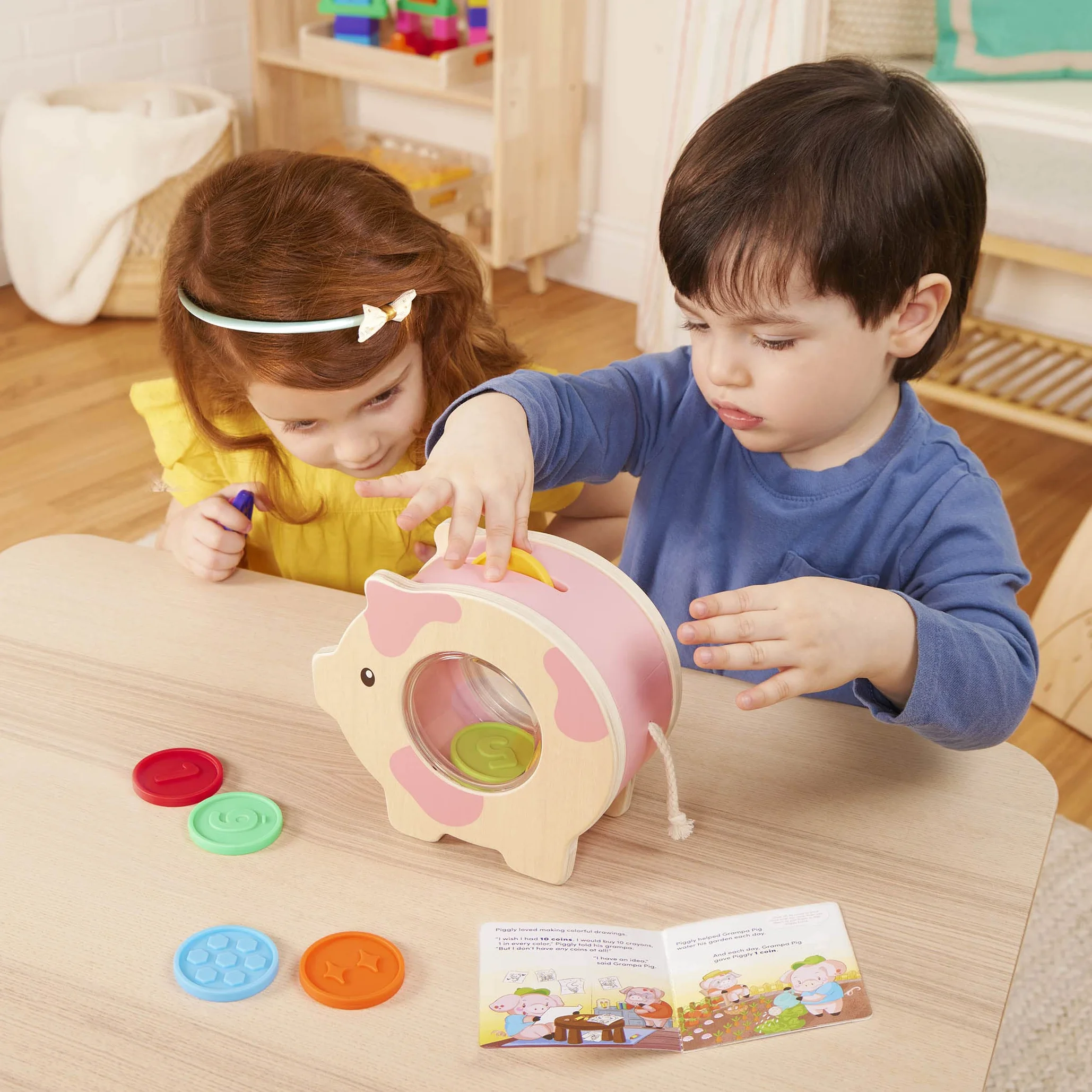 Zabawka silnikowa - Save & Count Piggy Bank - Edukacyjne kolorowe zabawki do liczenia i matematyki dla dzieci, od 18 miesięcy