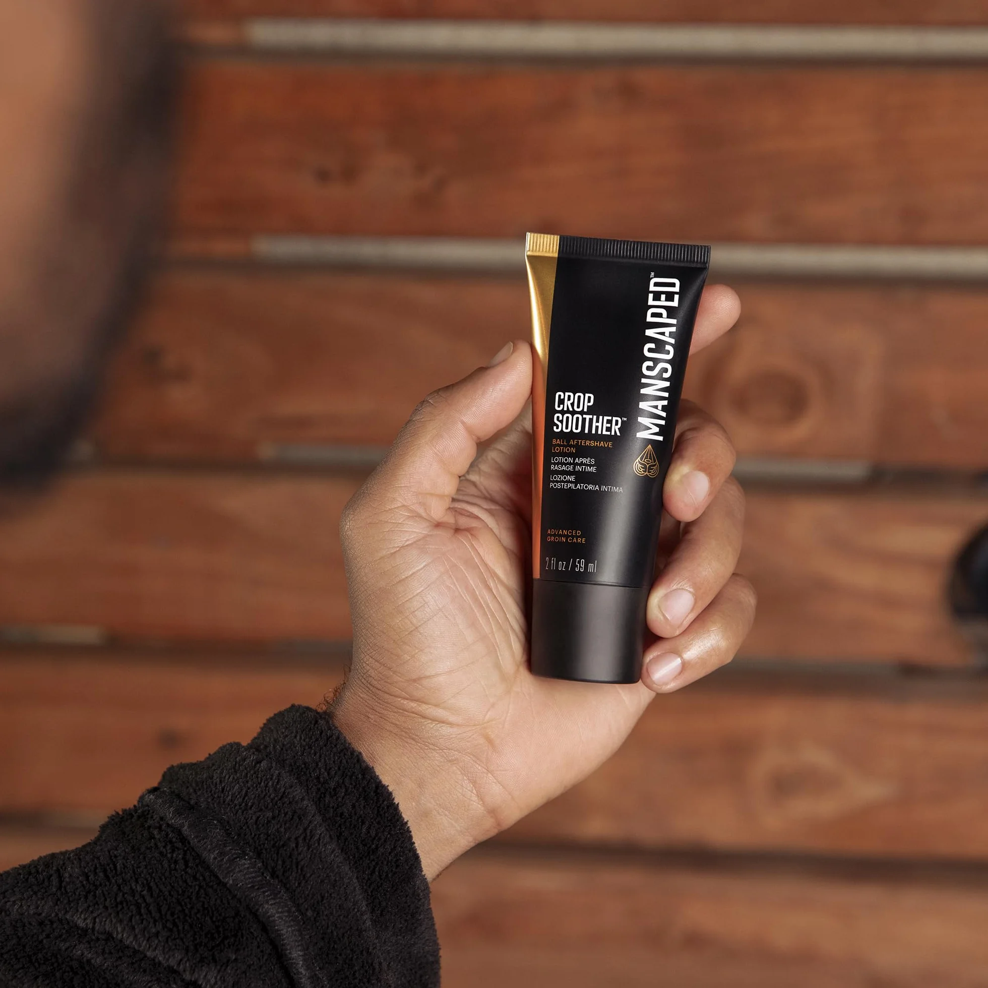 MANSCAPED® Crop Soother™ Płyn po goleniu do pielęgnacji pachwin – z dodatkiem aloesu, koloidalnego owsa, masła shea, masła z nasion kakaowca i oleju szafranowego o działaniu kojącym i łagodzącym