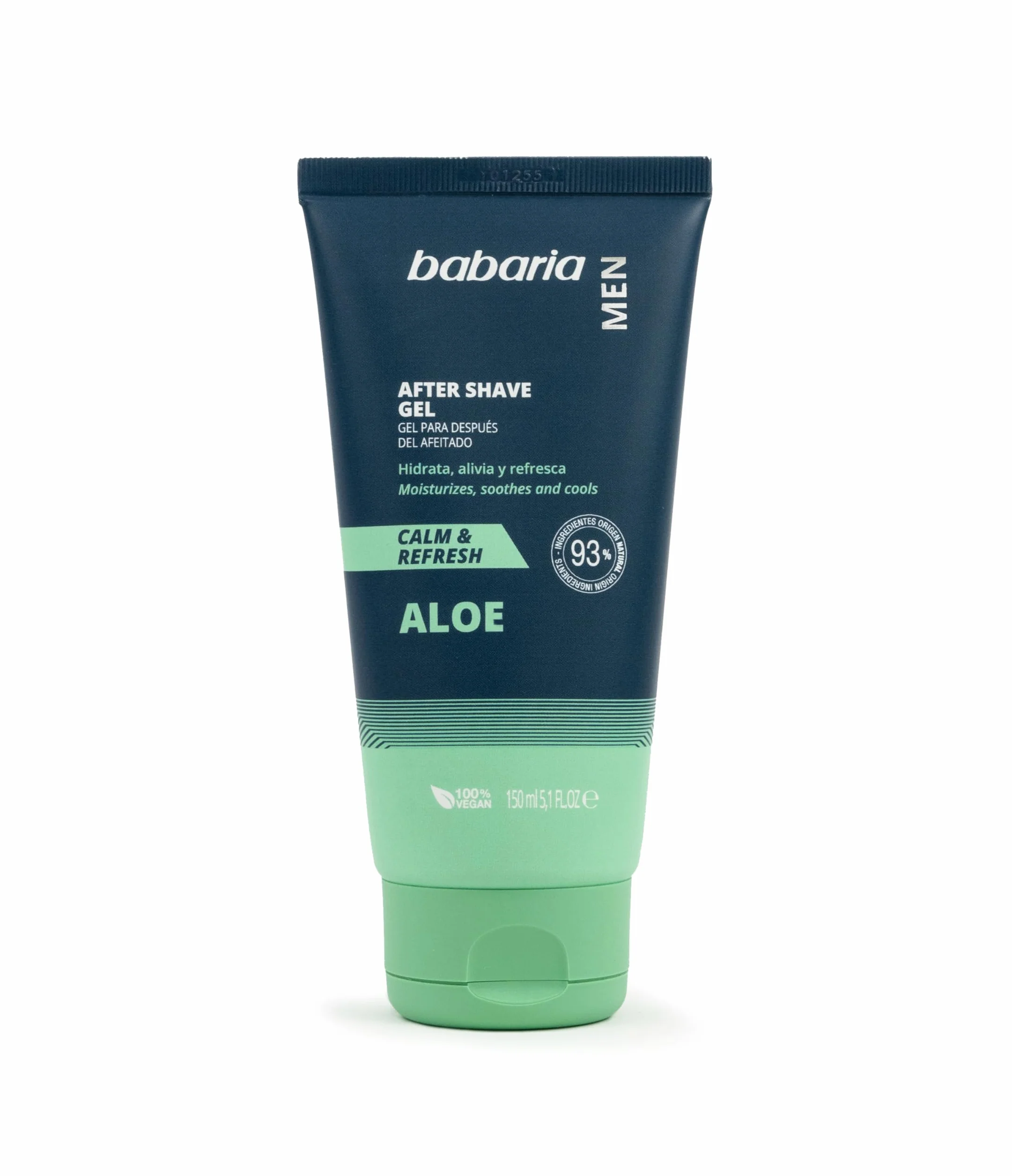 Babaria - After Shave Gel, Gel Después del Afeitado, Refrescante, Hidratante y Calmante, Contiene Aloe, Apto para Todo Tipo de Pieles, Hombre, Vegano - 150 ml