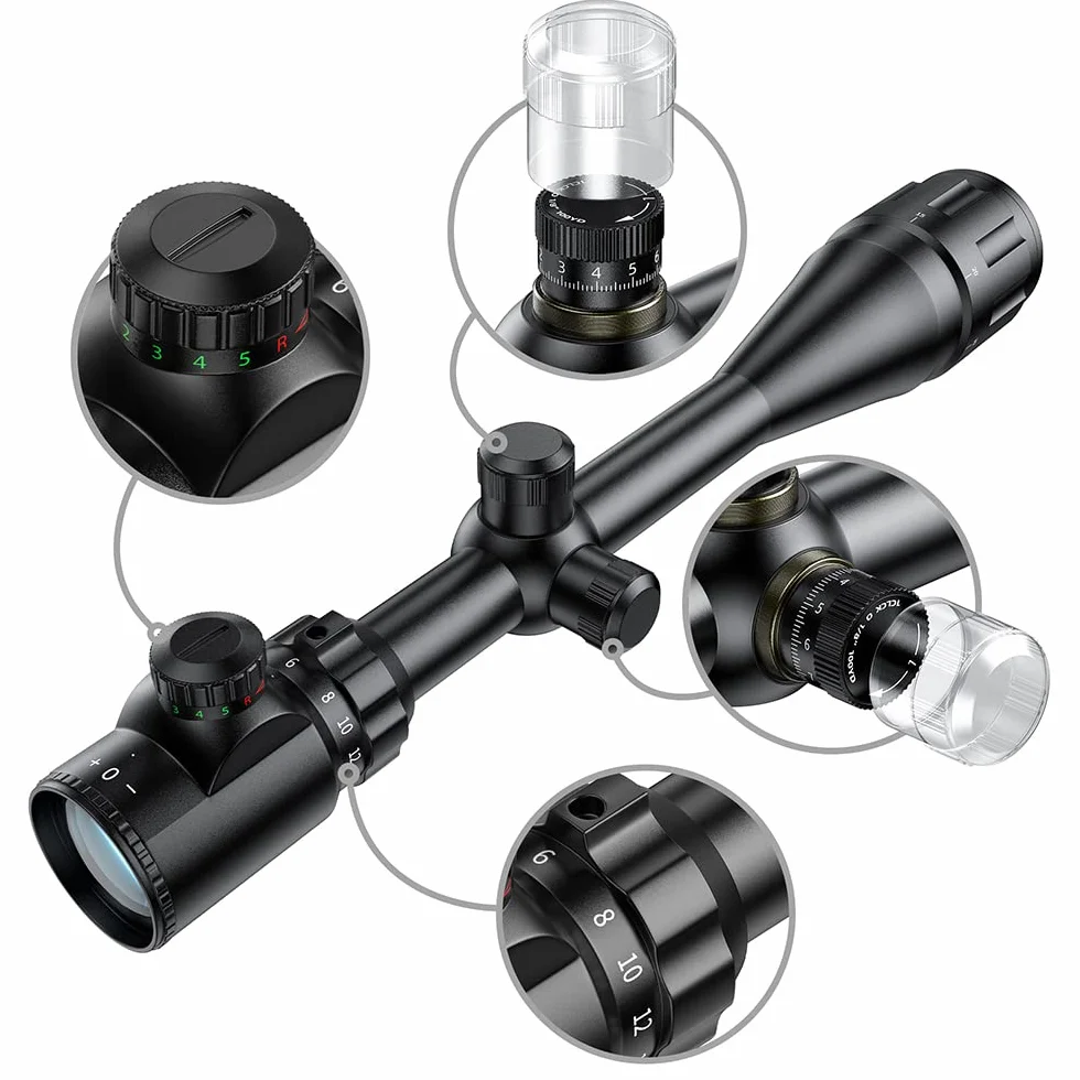 Paike Rifle Scope 6-24x50mm czerwona i zielona Podświetlana optyka z celownikiem celowniczym 1 cal