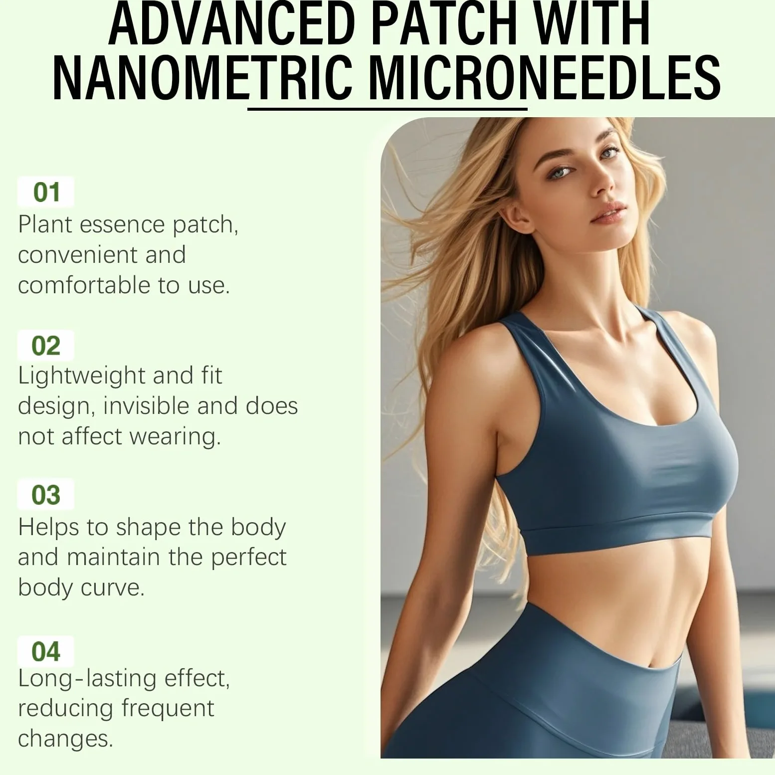 Moringa x Berberine Plaster 10 w 1, nano Microneedle odchudzająca, naturalna plaster odchudzający, płaski brzuch, łatwa w aplikacji, niewidoczna, dla mężczyzn i kobiet