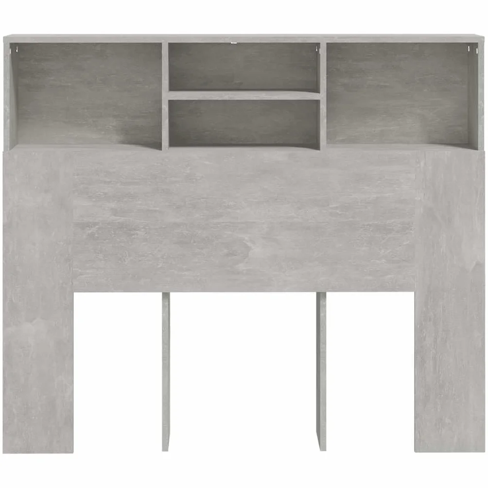 vidaXL Wezgłowie łóżka z półkami szarość betonu 120x19x103,5 cm