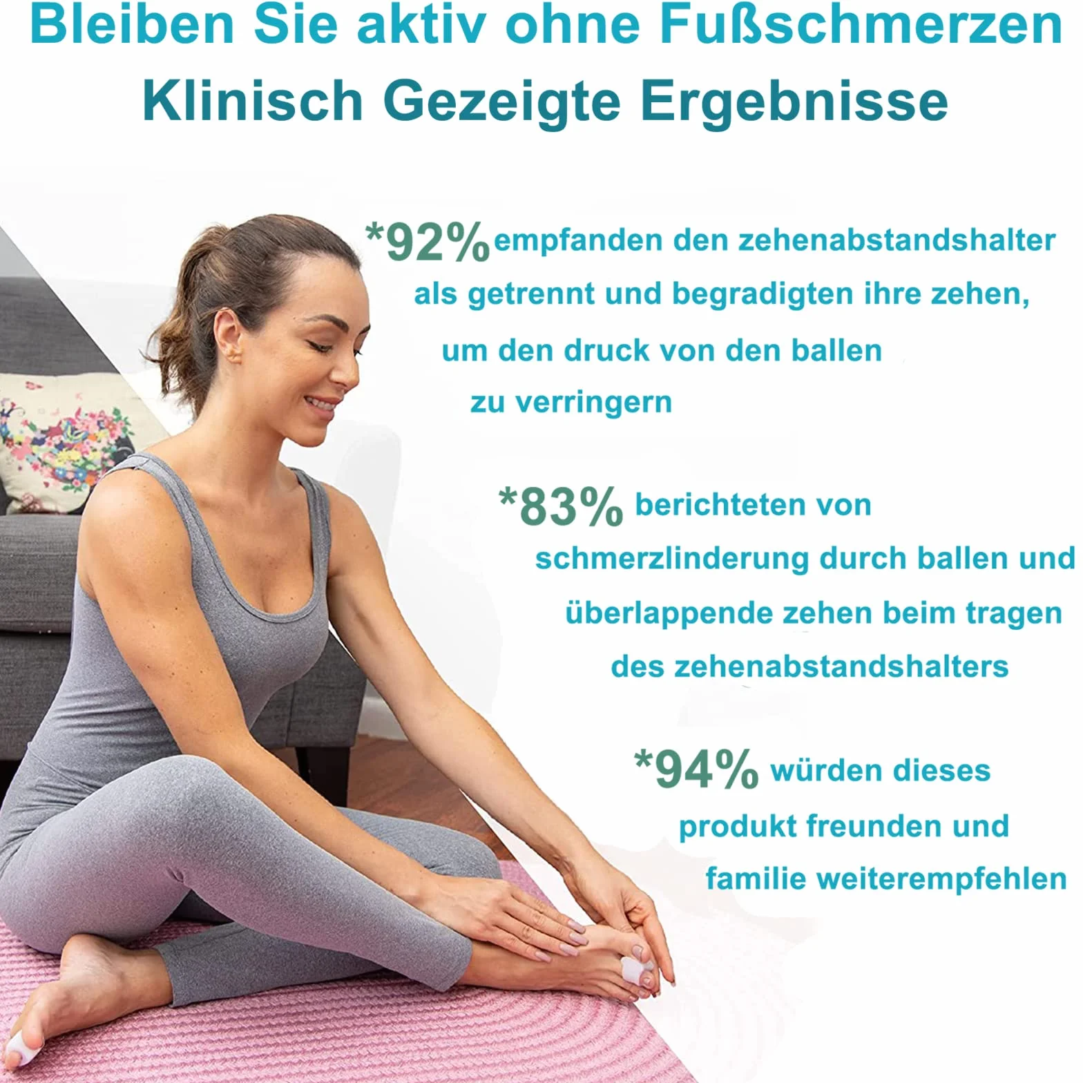 Silikonowe separatory palców do palucha koślawego i palców młotkowatych, korekta hallux valgus, 8 sztuk