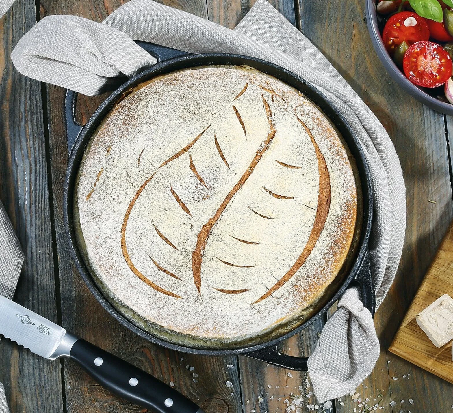 Küchenprofi PROVENCE Żeliwna brytfanna z pokrywką 24 cm emaliowany Dutch Oven
