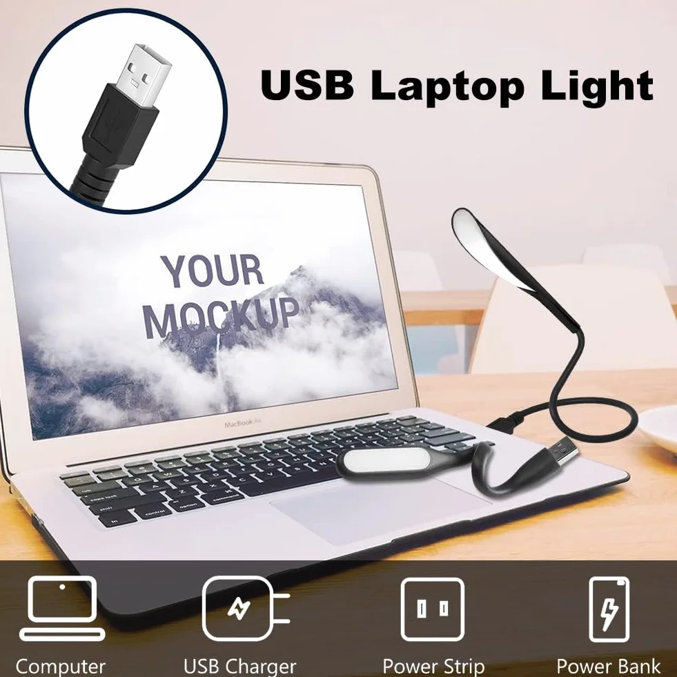 Comioke Lampka do czytania, usb typu łabędzia szyja, LED, mini do czytania, notebook, ściemniana