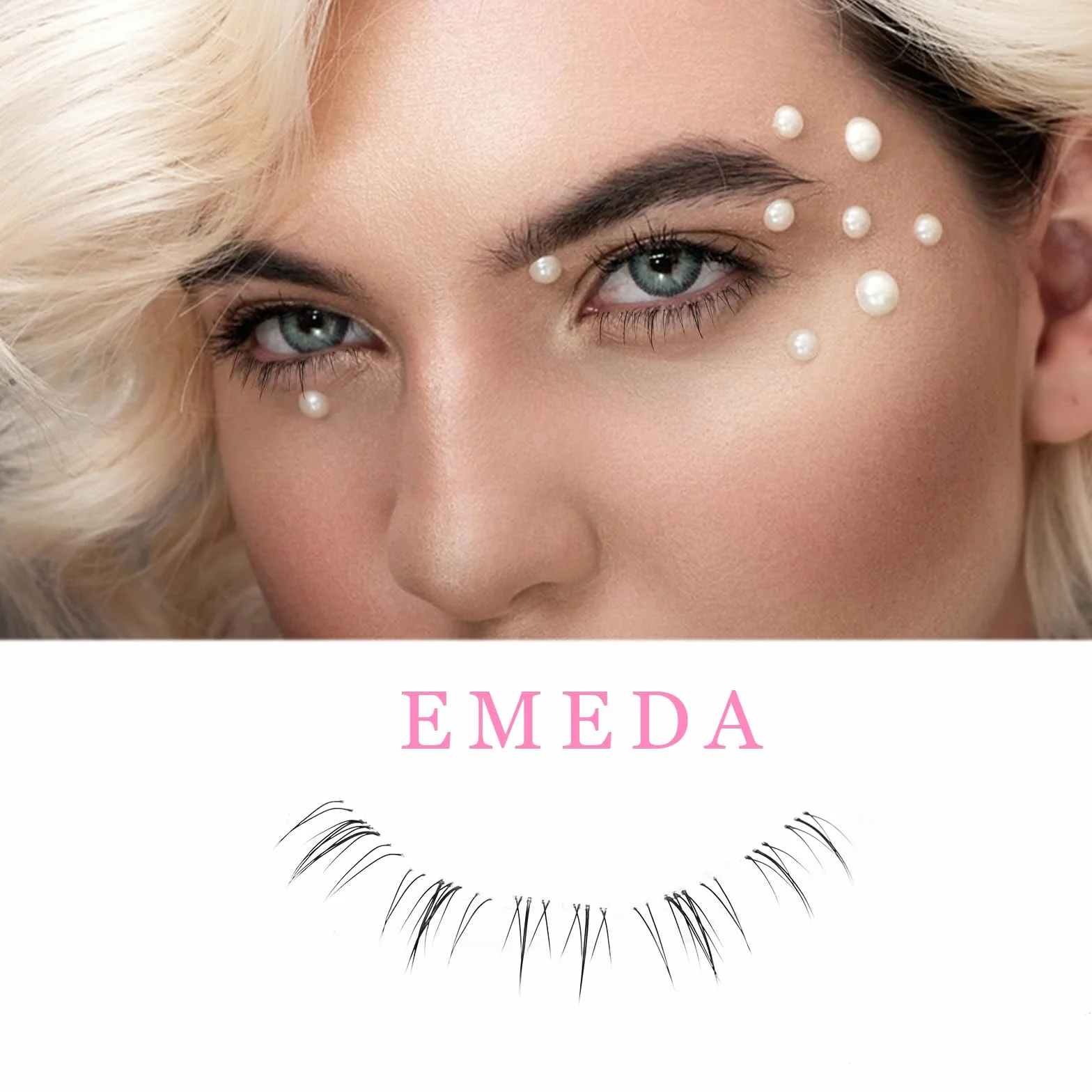 EMEDA DIY przedłużanie rzęs mix D curl 8mm 10mm 12mm Indywidualne rzęsy klastra z pęsetą Super cienka taśma DIY rzęsy Wielokrotnego użytku Naturalne Fałszywe rzęsy klastry rzęs (D08)