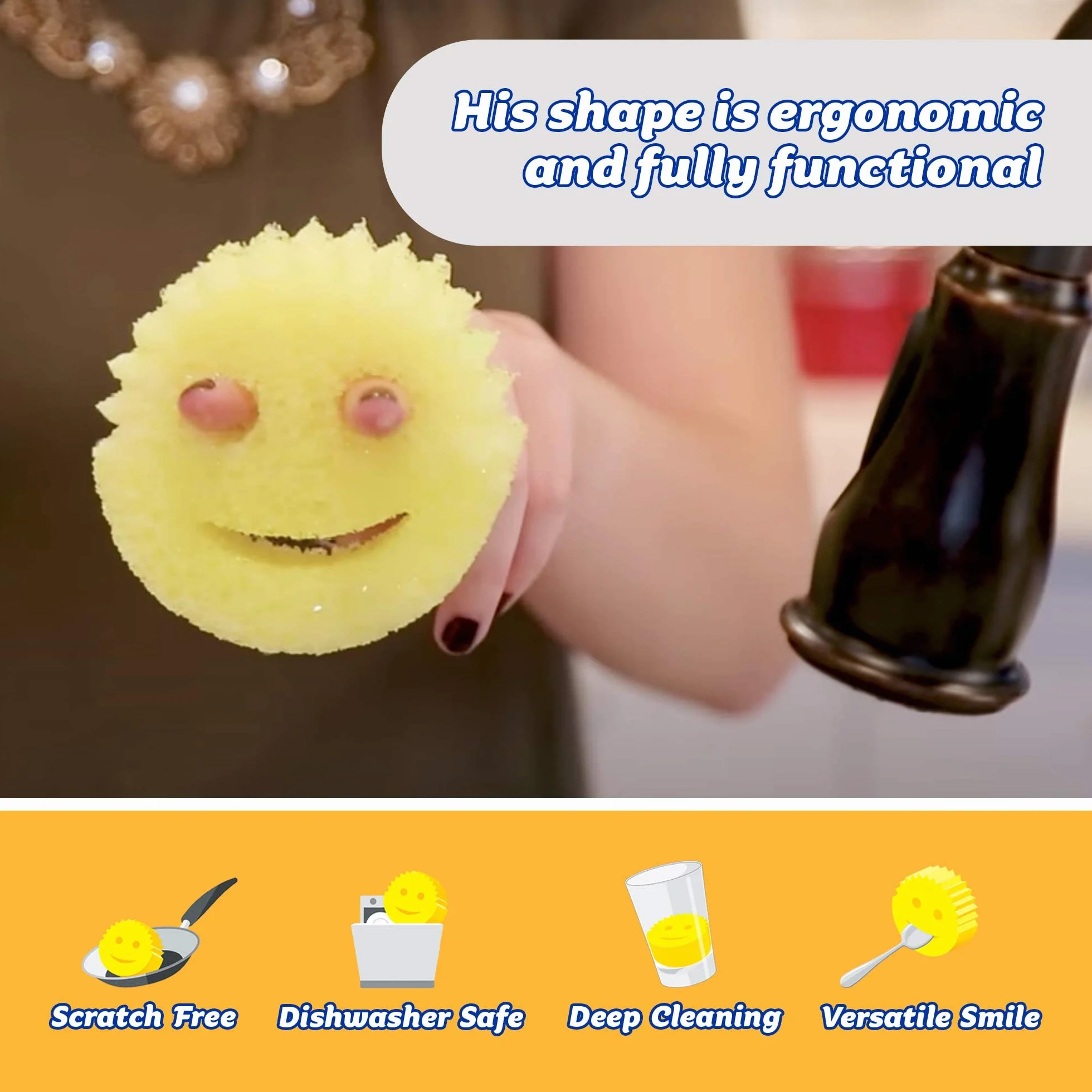 Scrub Daddy Sześć gąbek wielopak gąbki do mycia naczyń zestaw 6 sztuk