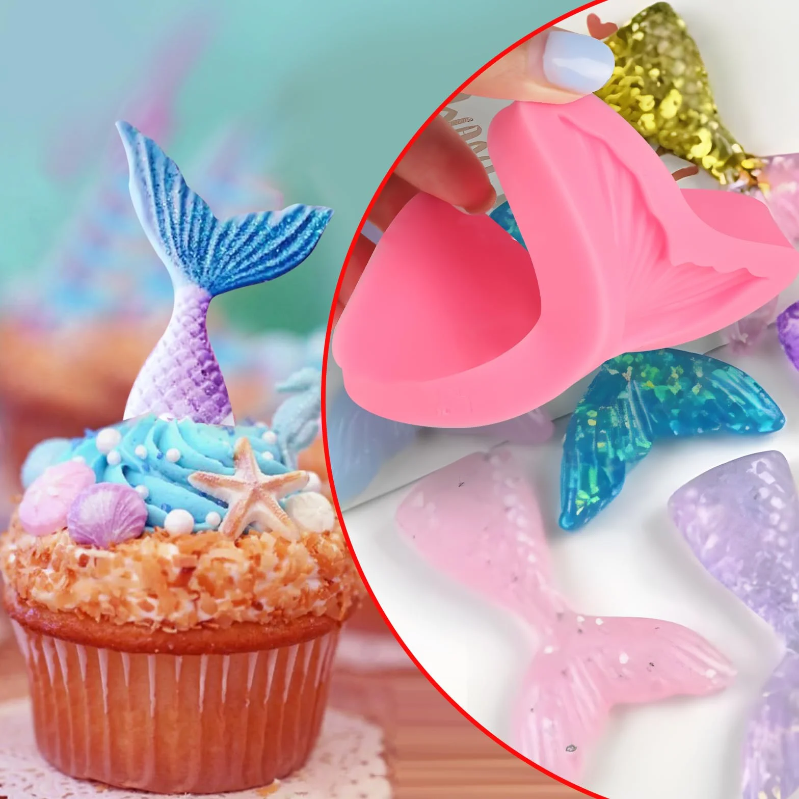 Silikonowe formy do pieczenia 3D motyw zwierzęcy syrenka dekoracja tortów fondant 1 sztuka