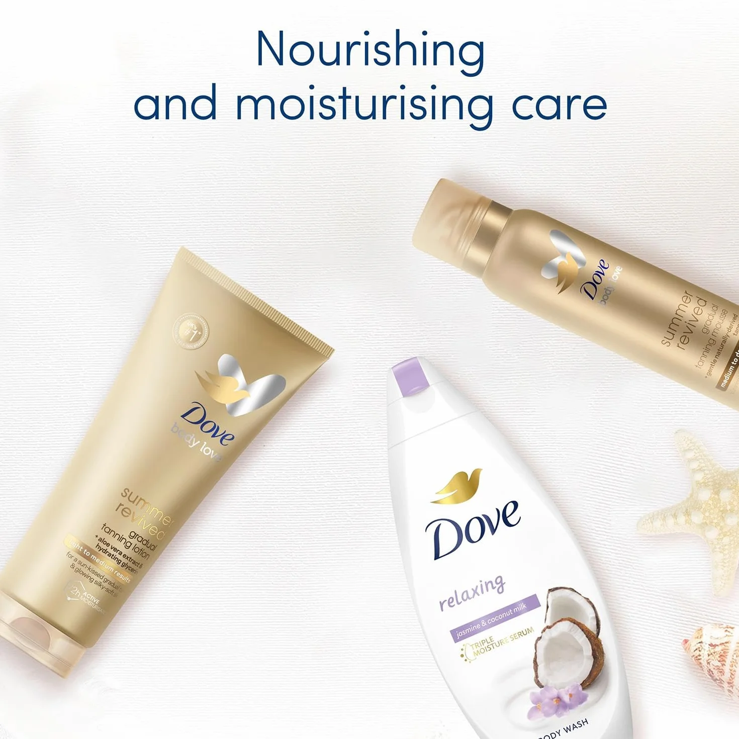 Dove DermaSpa Summer Revived Skin Gradual Fake Tan Body Mousse mus do ciała, bez smug, do skóry średniej i ciemnej, dla mężczyzn i kobiet, pielęgnacja nawilżająca przez 48 godzin, na urlop, naturalny